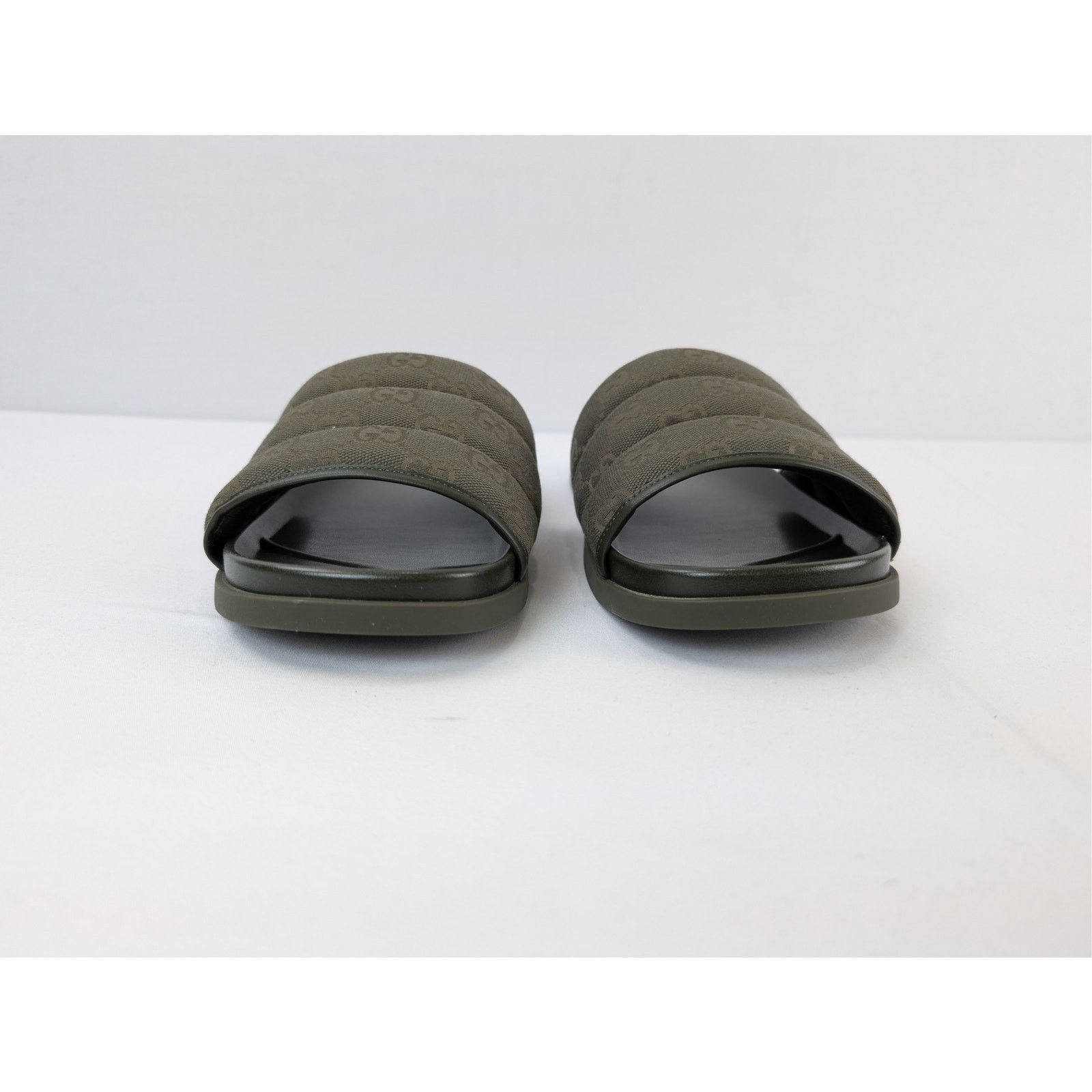 Gucci o1rshd1 Men's Padded mules with GG pattern Slippers in Olive Size US 9.5 / EU 42-43 - 8 Thumbnail