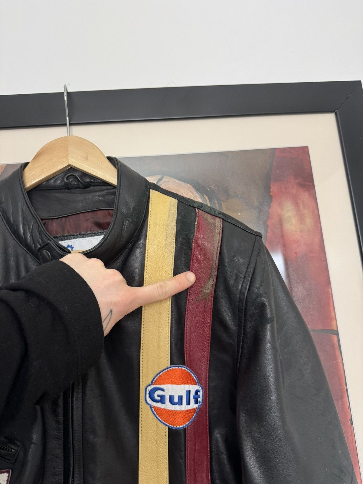 Vintage Vintage Dakota Heuer Gulf Formula Racing Leather Jacket Hype Size US M / EU 48-50 / 2 - 4 Thumbnail