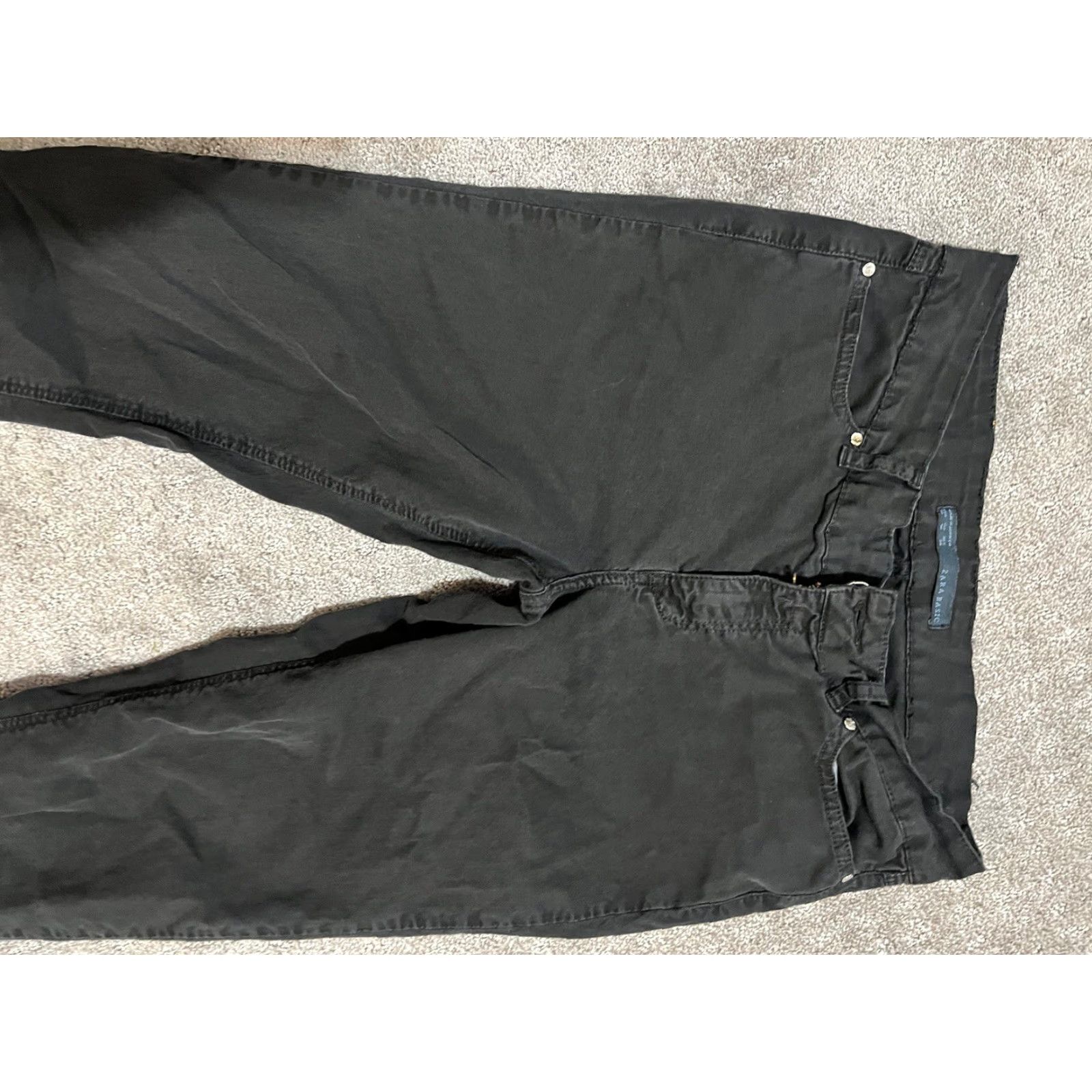 Zara zara basic jeans women's size 6 black skinny casual lightly stretch mid Rise Size 28" / US 6 / IT 42 - 4 Thumbnail