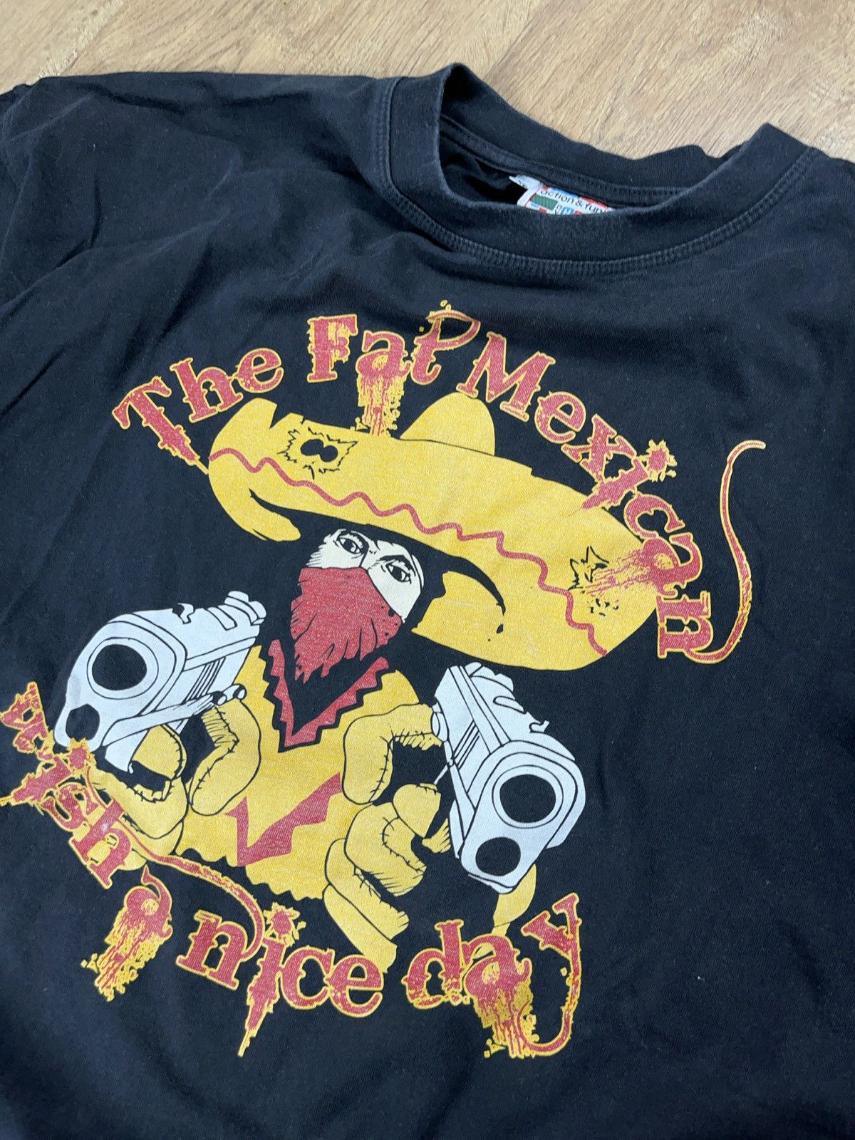 Vintage 90s vintage the fat Mexican outlaw motorcycle club t-shirt Size US XL / EU 56 / 4 - 2 Thumbnail