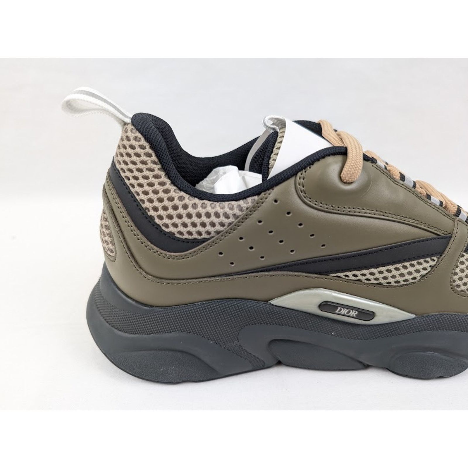 Dior o1rshd1 B22 Calfskin Mesh Sneakers in Khaki Size US 13 / EU 46 - 4 Thumbnail