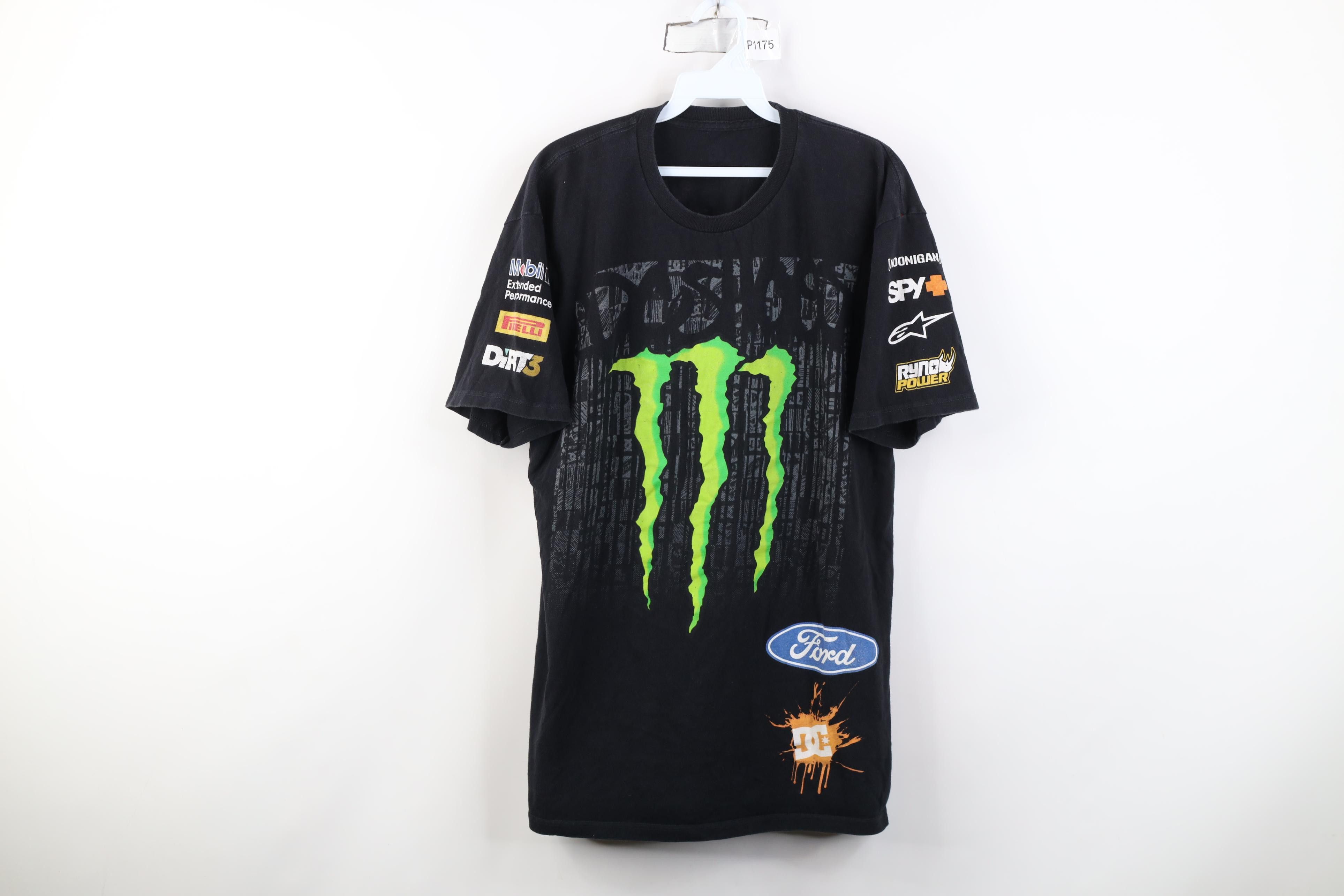 Vintage DC Shoes Monster Energy Drink Ken Block Car Racing T-Shirt Size US L / EU 52-54 / 3 - 1 Thumbnail
