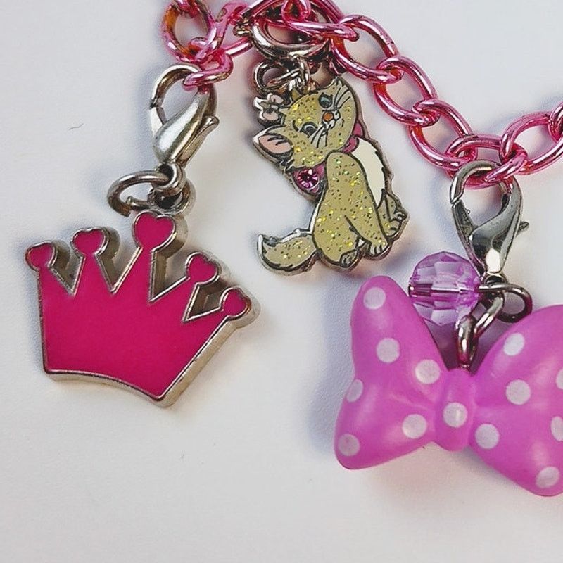 Disney Disney Minnie Mouse 5 Charm Pink Chain Bracelet Cute & Fun Size ONE SIZE - 2 Thumbnail