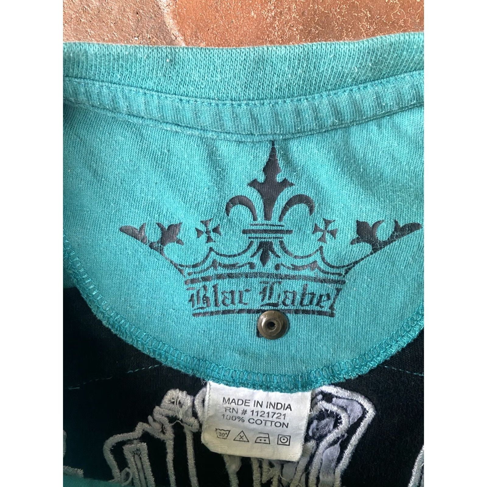 Affliction VINTAGE Blac Label Cyber Affliction T-Shirt Large Graphic Print Crew Neck Short Sleeve Men Blue Cotton 2000s Grunge Size US L / EU 52-54 / 3 - 2 Thumbnail