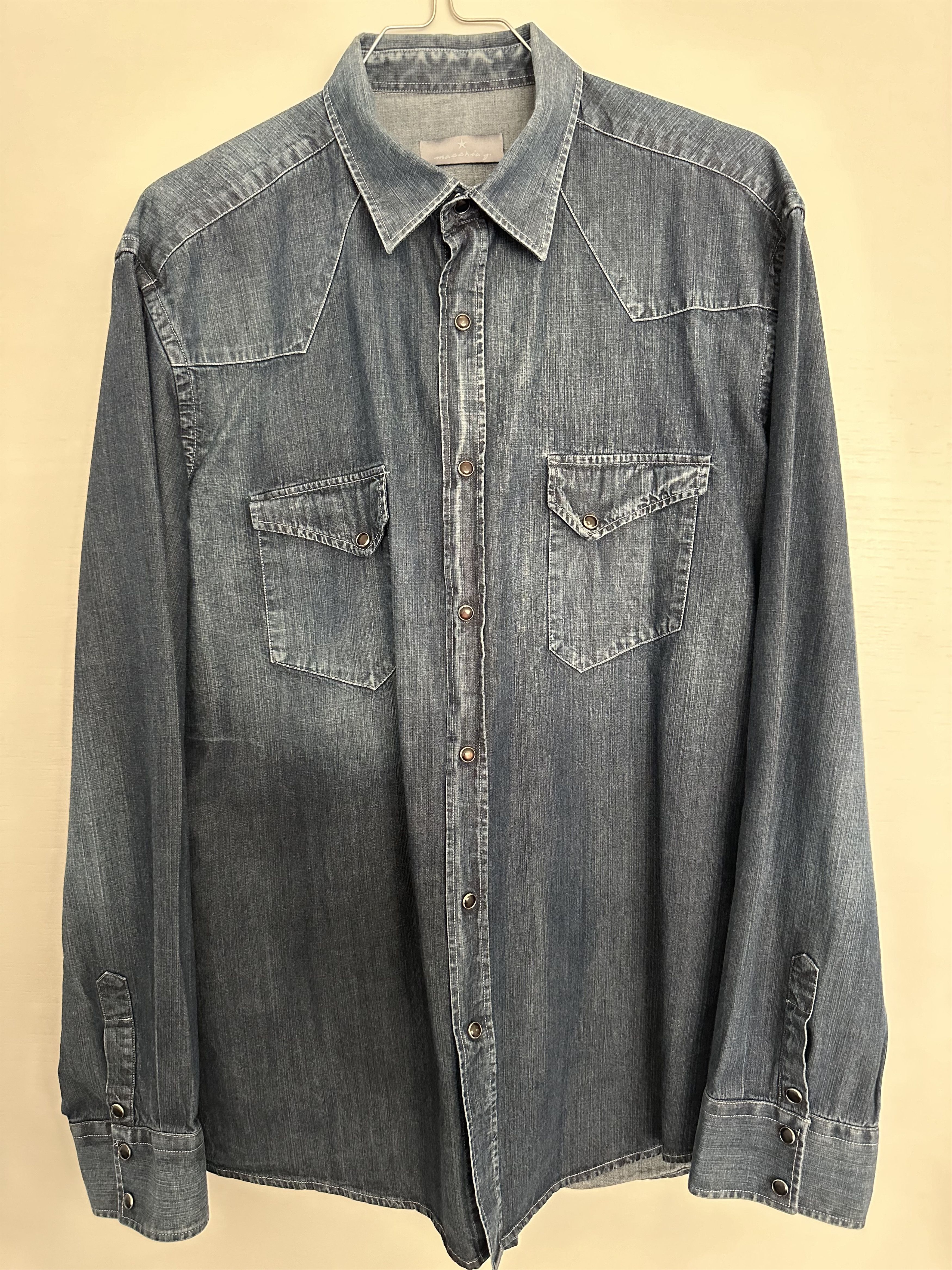 image of Macchia J. Jeans Shirt in Dark Blue, Men's (Size Large)