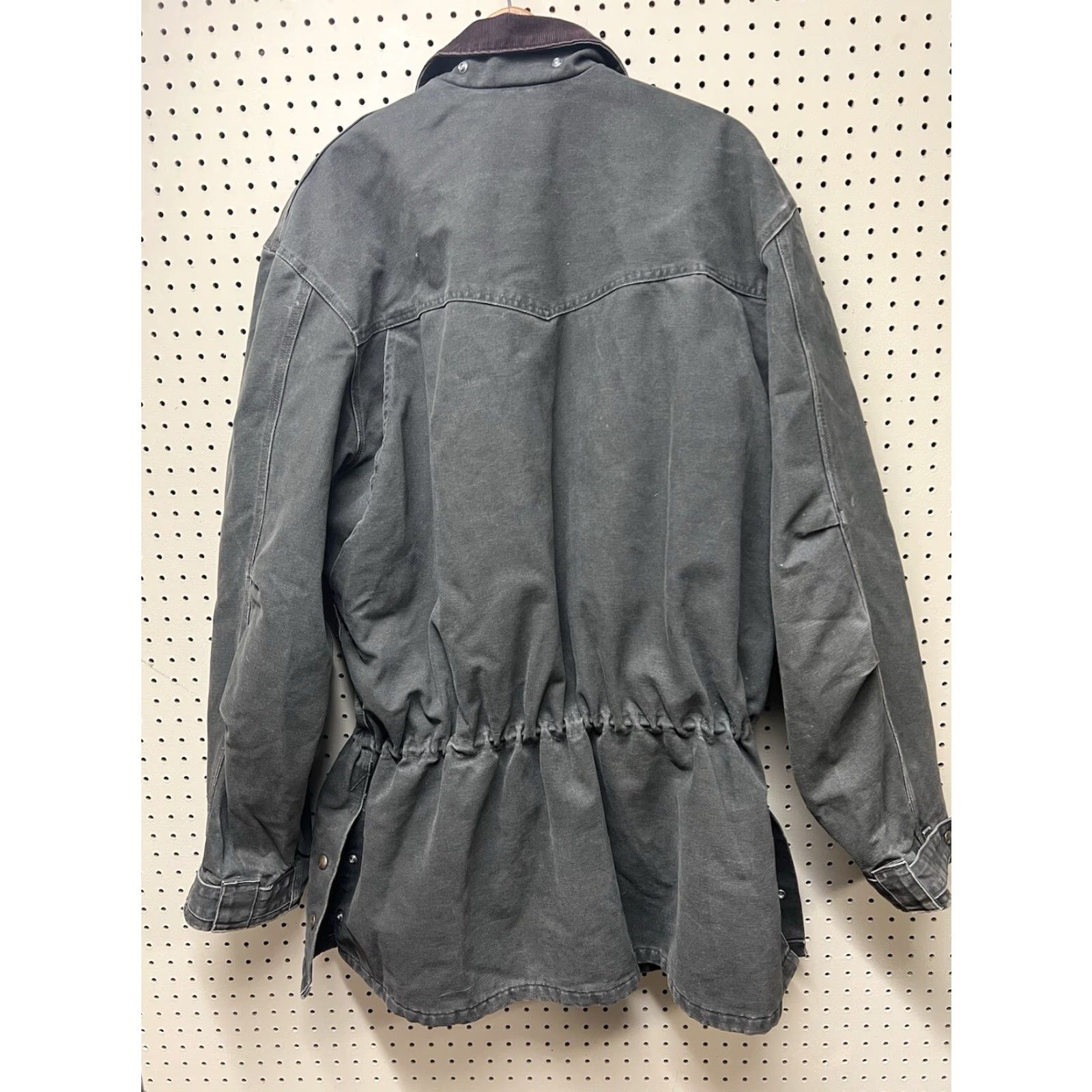 Carhartt VTG Carhartt Coat MOS Blanket Lined Barn Chore 2XL TALL Olive Corduroy Heavy Canvas Cotton Green Zip Snap Workwear Overcoat 90s Mens Carhartt C52 2XLT Size US XXL / EU 58 / 5 - 2 Thumbnail