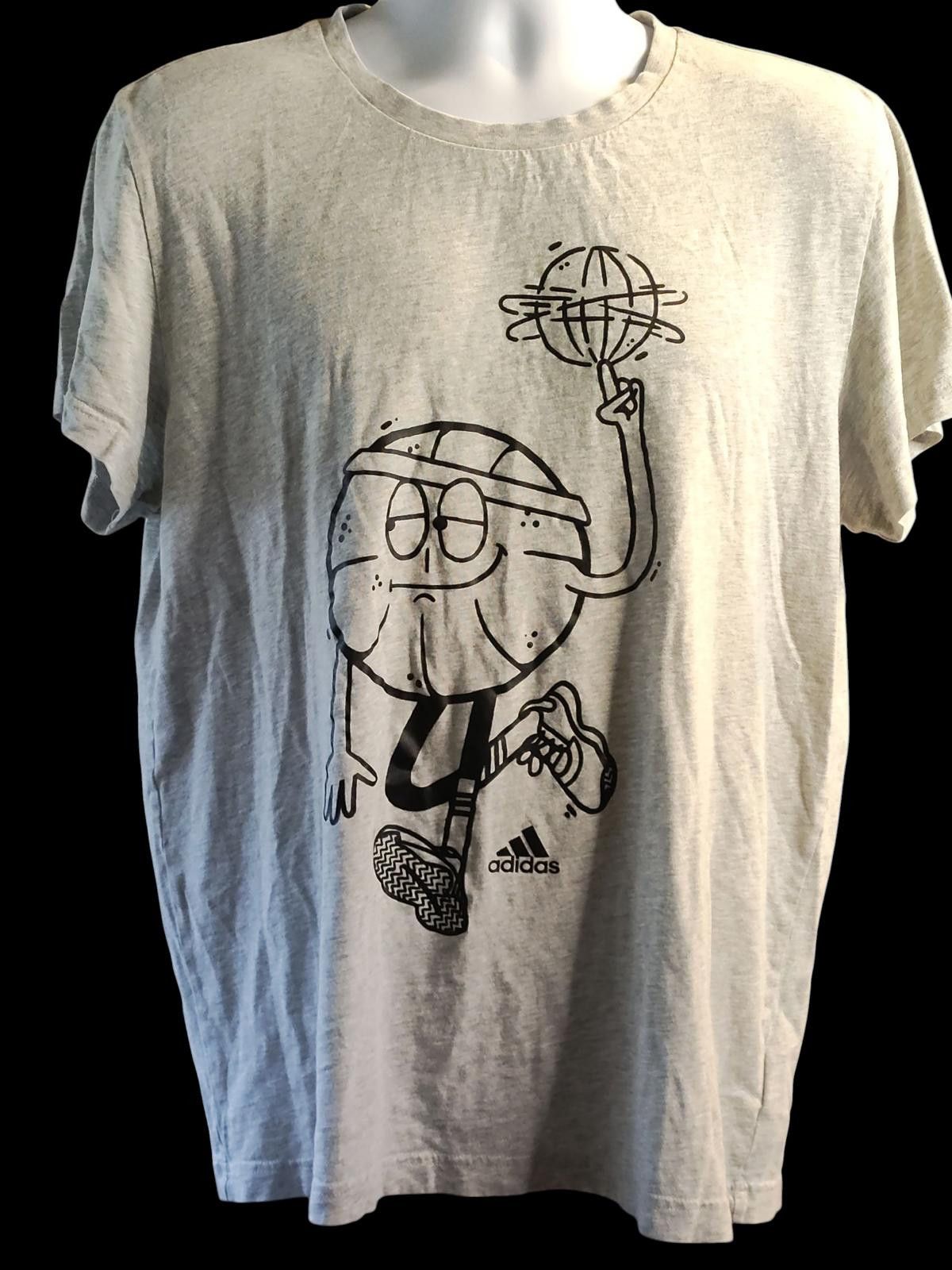 Adidas Adidas Men's Graphic Basketball T-Shirt, Light Gray Size US L / EU 52-54 / 3 - 2 Thumbnail