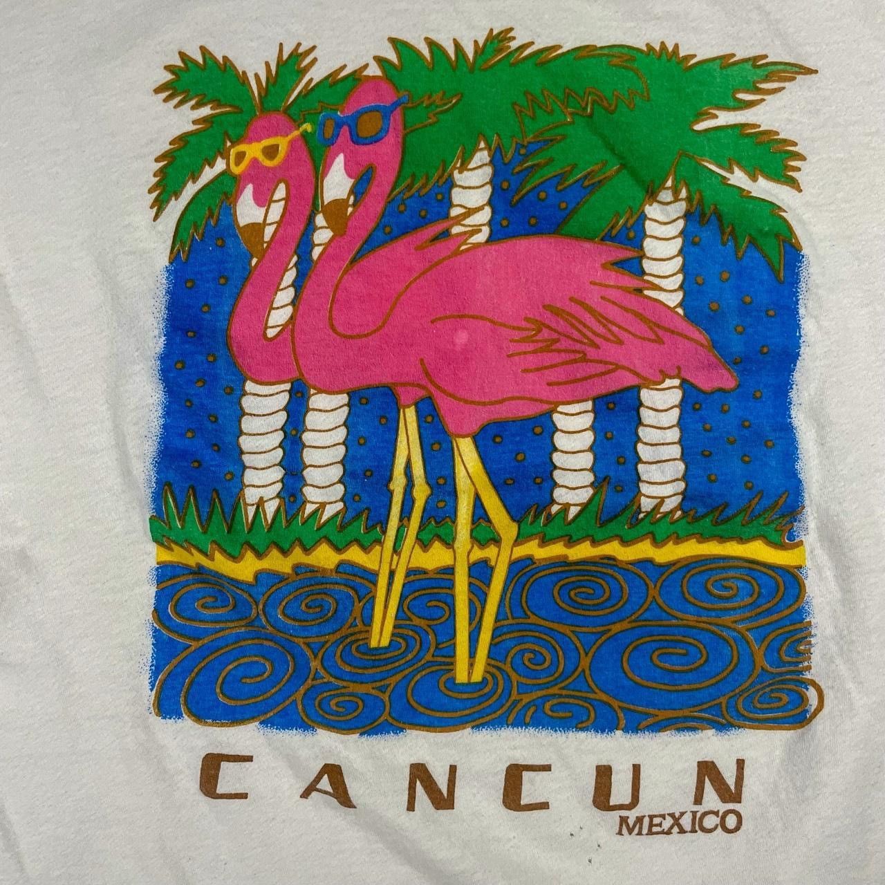 Vintage Vintage 90’s Cancun Cool Flamingo T-Shirt Size US L / EU 52-54 / 3 - 3 Thumbnail