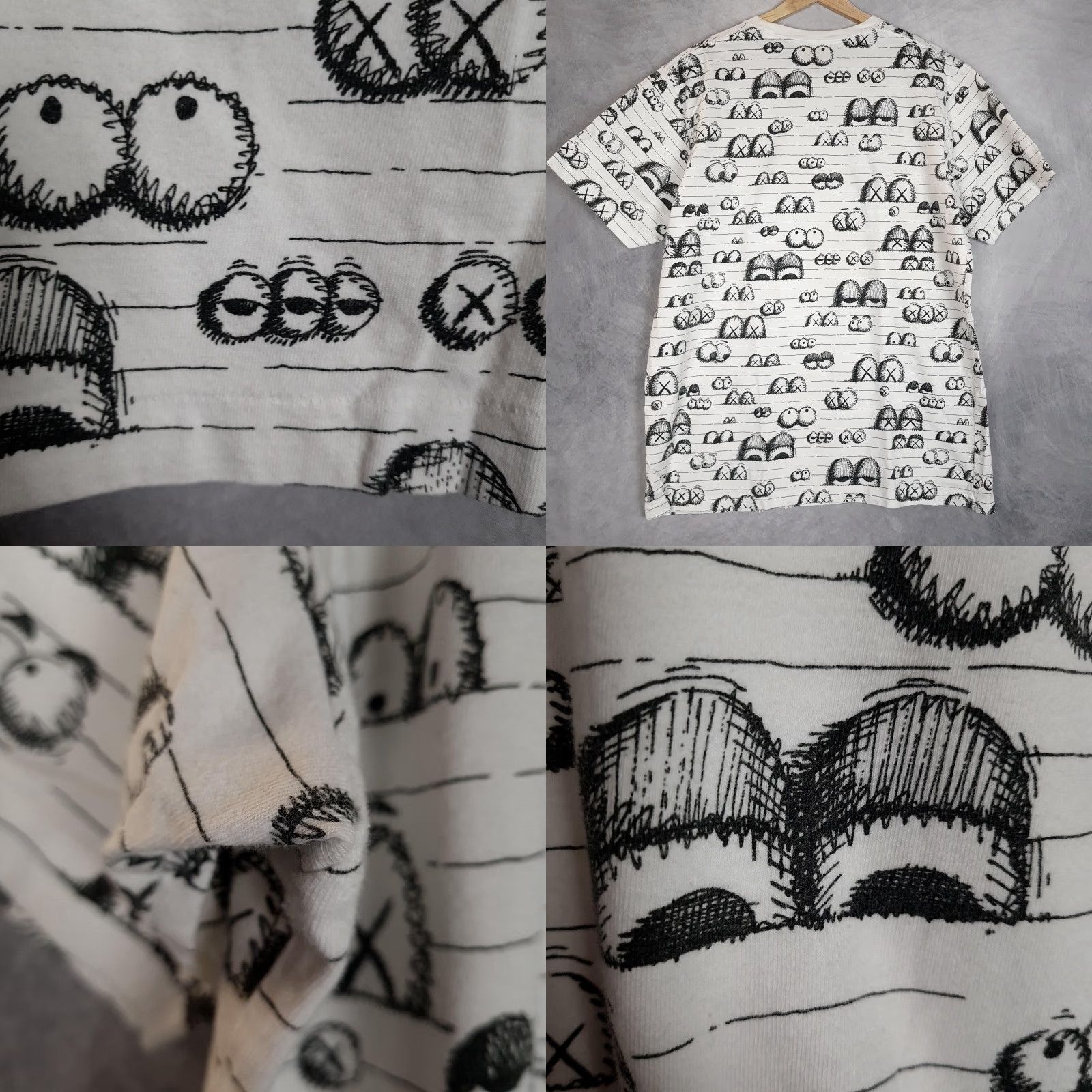 Uniqlo Uniqlo KAWS UT Shirt Mens Large White All Over Eyes Graphic Tee Streetwear Size US L / EU 52-54 / 3 - 8 Thumbnail