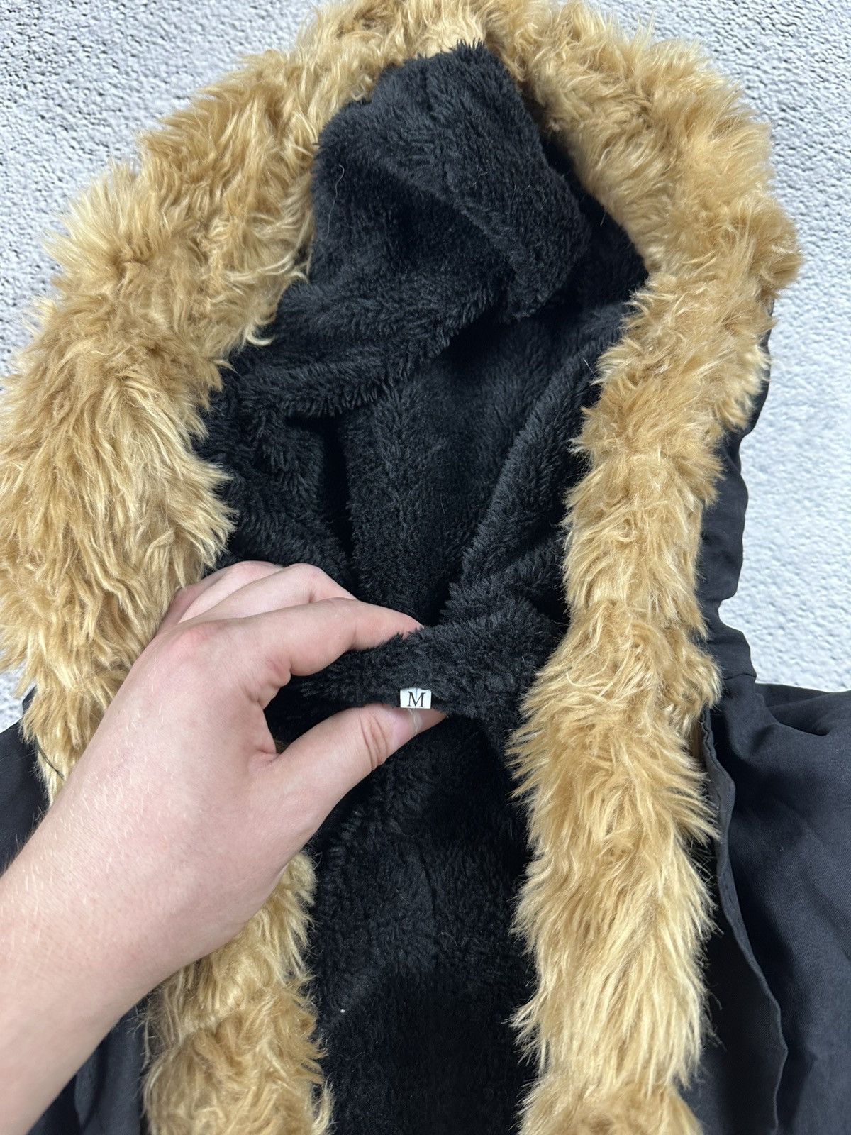 If Six Was Nine Fur Fuzzy Faux Jacket LGB Gothic Hype Coat Opium Parka Size M / US 6-8 / IT 42-44 - 7 Thumbnail