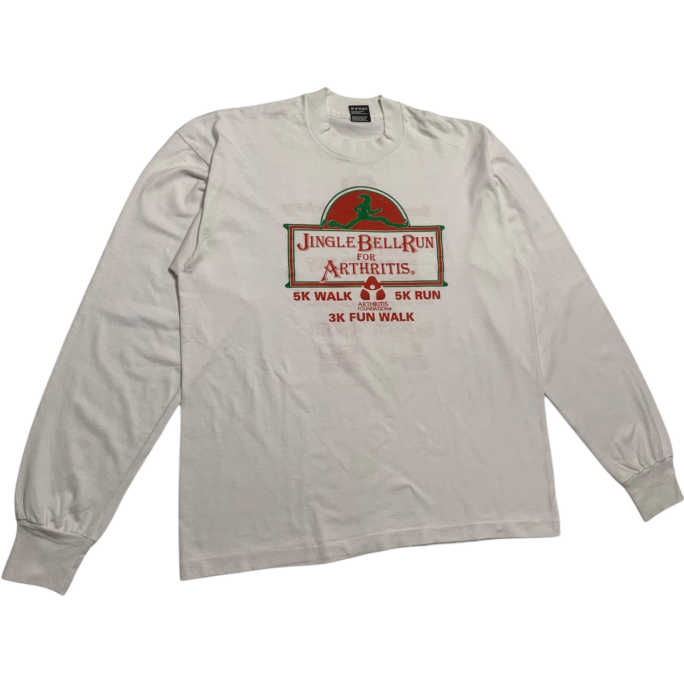 Fruit Of The Loom Vintage 90s Jingle Bell Run Long Sleeve T-shirt Size US L / EU 52-54 / 3 - 2 Thumbnail