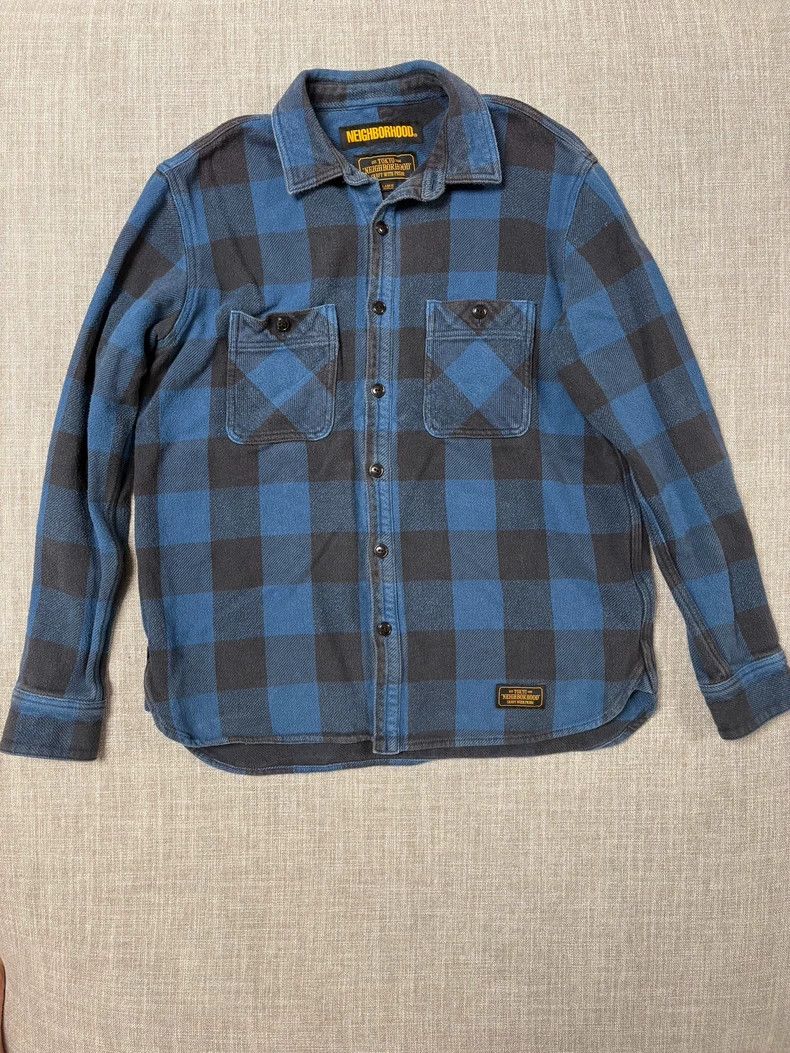 Neighborhood NEIGHBORHOOD Blue Black Plaid Shirt Size US L / EU 52-54 / 3 - 1 Thumbnail