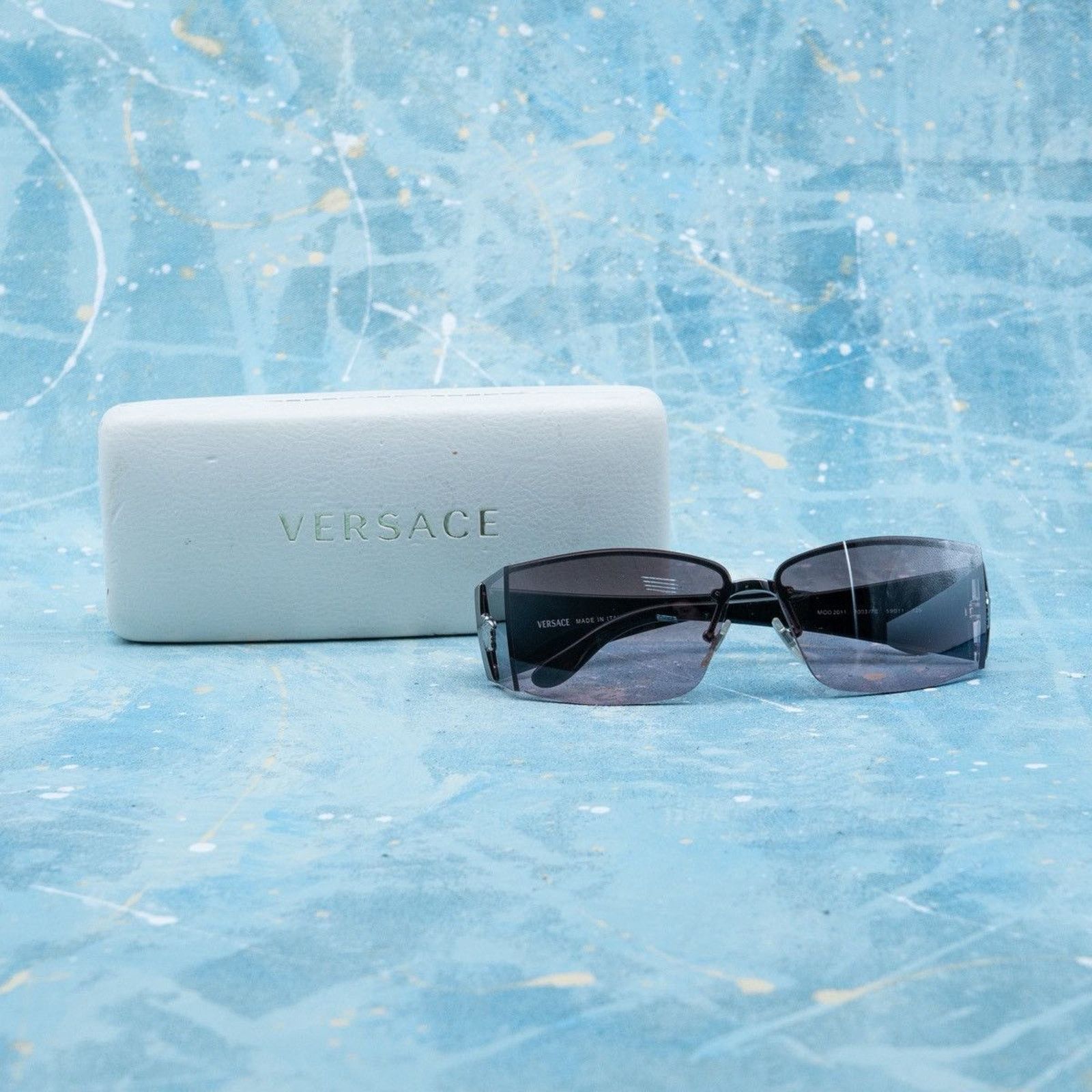 Versace Iconic versace medusa pink shield gradient sunglasses Size ONE SIZE - 7 Thumbnail