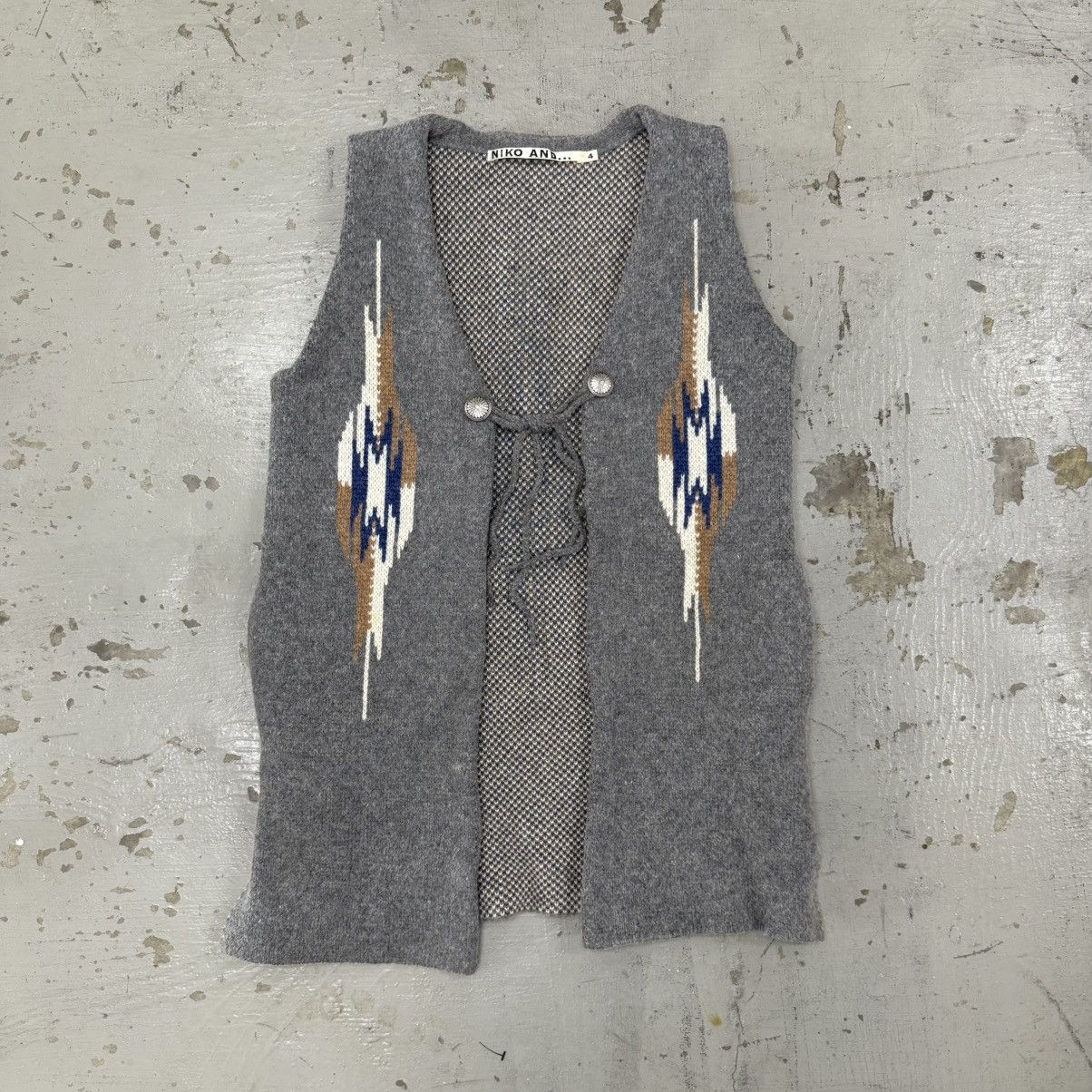 Japanese Brand Long Chimayo Wool Vest Western Niko and Size US M / EU 48-50 / 2 - 1 Thumbnail