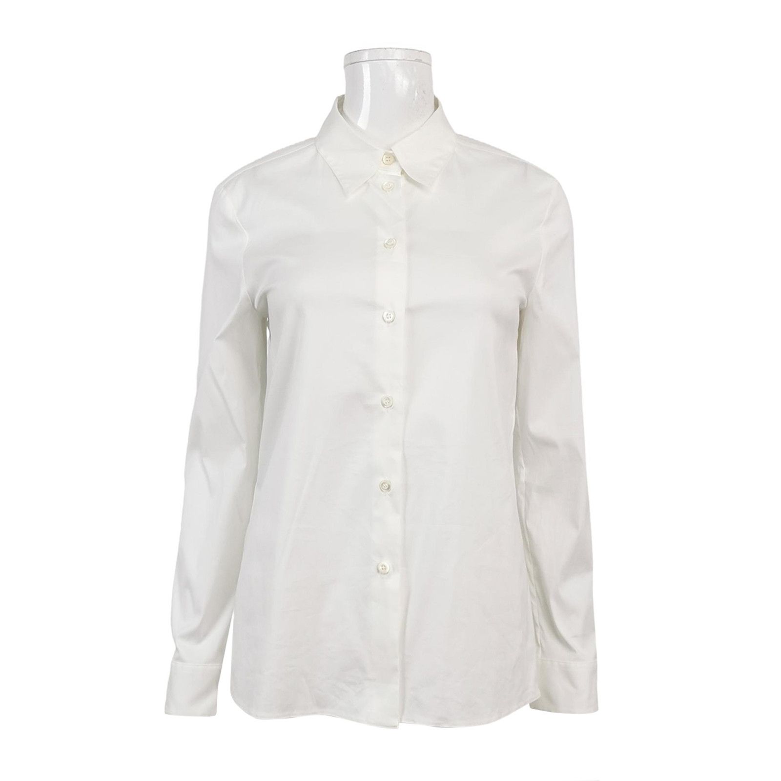 Prada Prada White Cotton Blend Button Up Shirt IT 38 Size XS / US 0-2 / IT 36-38 - 1 Thumbnail