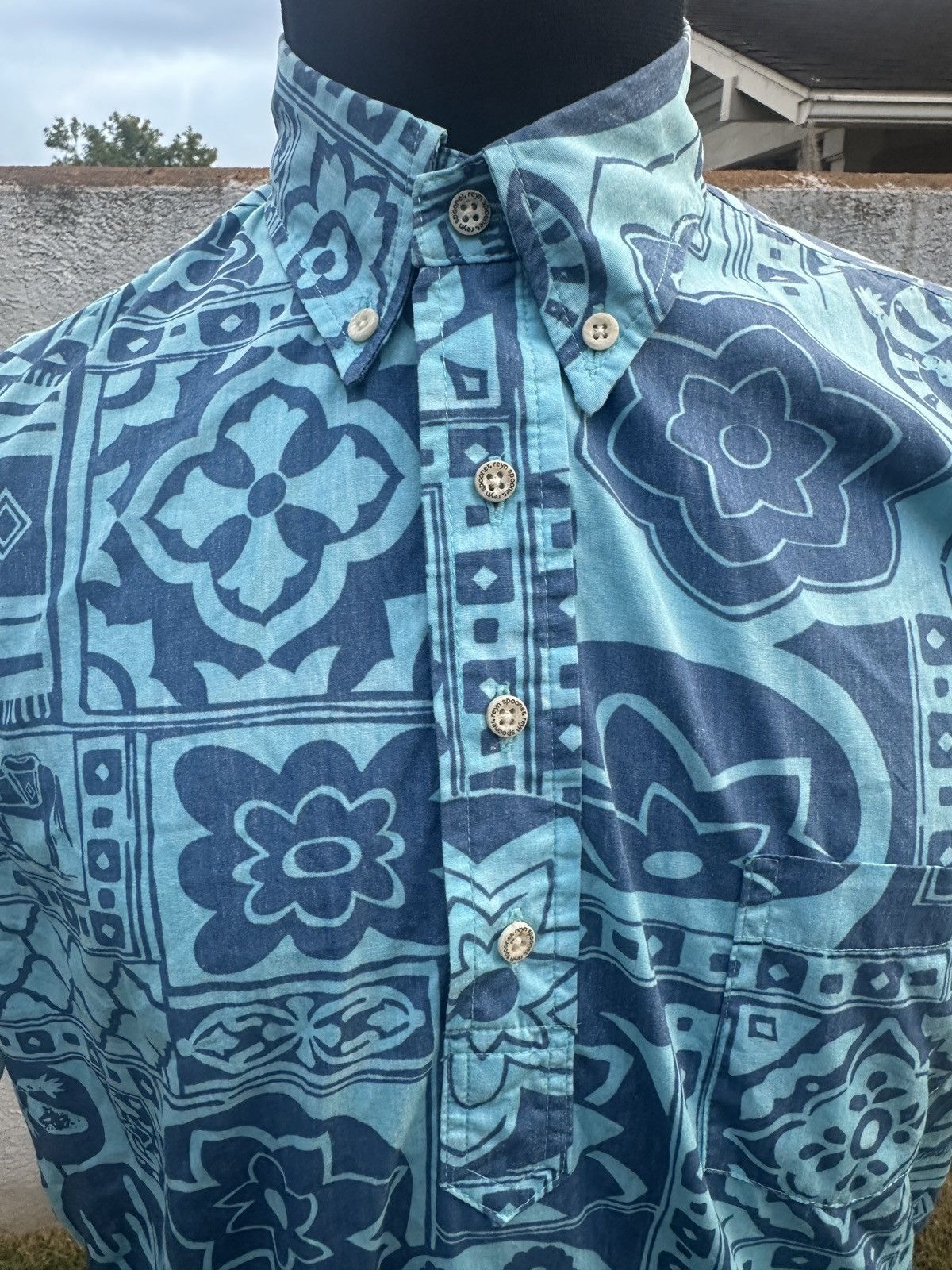 Reyn Spooner PreOwned Reyn Spooner Classic Blue/Green Hawaiian Men's S Size US S / EU 44-46 / 1 - 3 Thumbnail