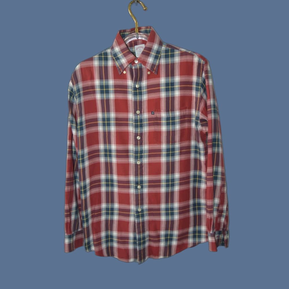 Brooks Brothers Brooks Brothers 346 Flannel Shirt Mens Red Button-Down Plaid Long Sleeve Regular Shirt Men Red Plaid Button-Up 346 Pattern: Plaid Vintage No Size US M / EU 48-50 / 2 - 1 Thumbnail