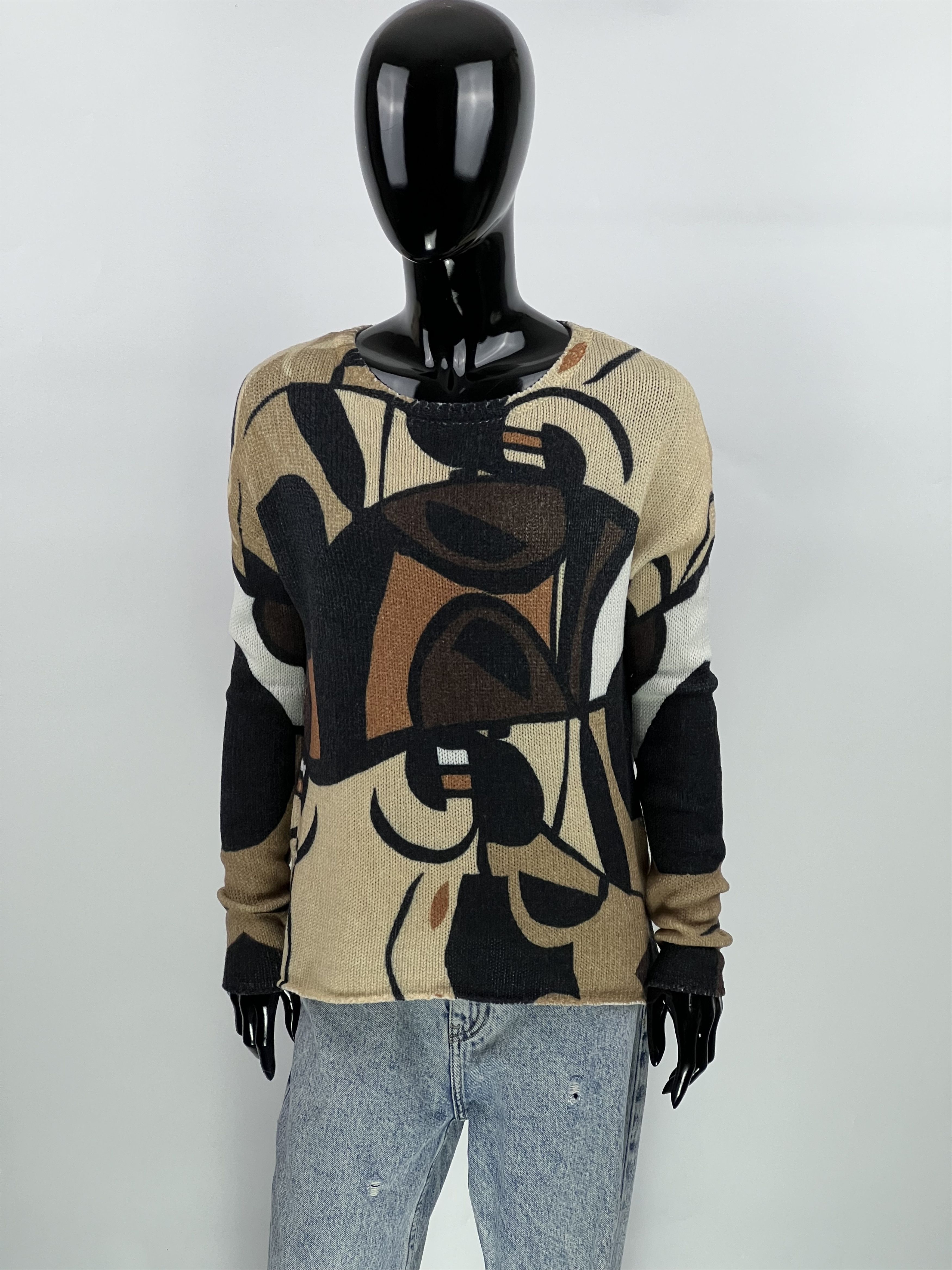 Designer Princess Goes Hollywood Multi Full Print Wool Sweater Size S Size S / US 4 / IT 40 - 1 Thumbnail
