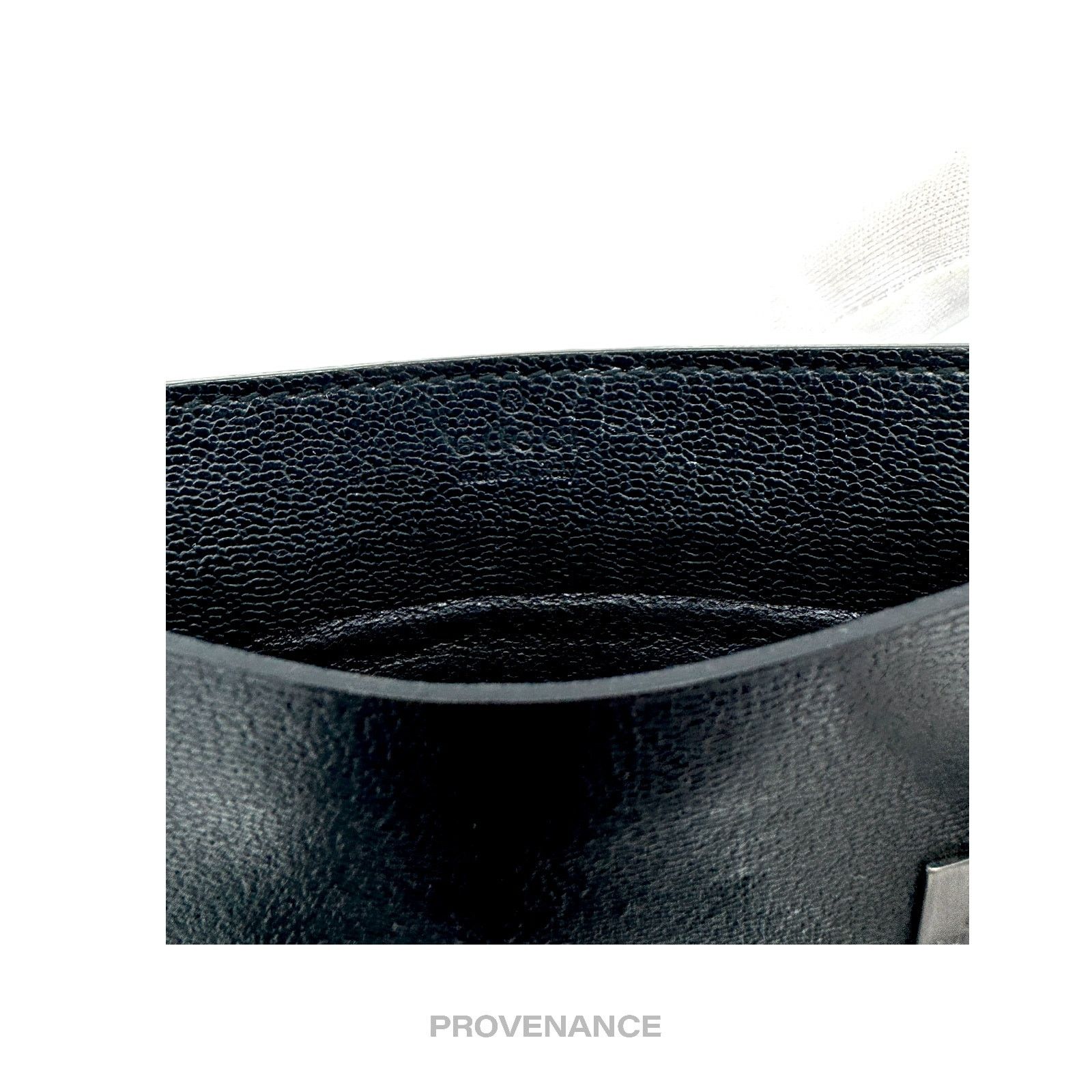 Gucci 🔴 Gucci Placard Logo Card Holder Wallet - Black Leather Size ONE SIZE - 6 Thumbnail