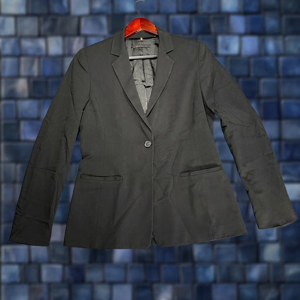 Elie Tahari Elie Tahari Blazer Womens 10 Jacket One-Button Notch Collar Pockets Lined Stretch Black Blazer, 10 Womens Mens Womens? Size L / US 10 / IT 46 - 1 Thumbnail
