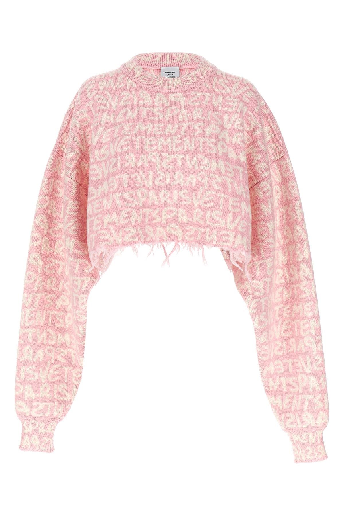 image of Vetements 'graffiti Monogram' Sweater in Pink, Women's (Size Medium)