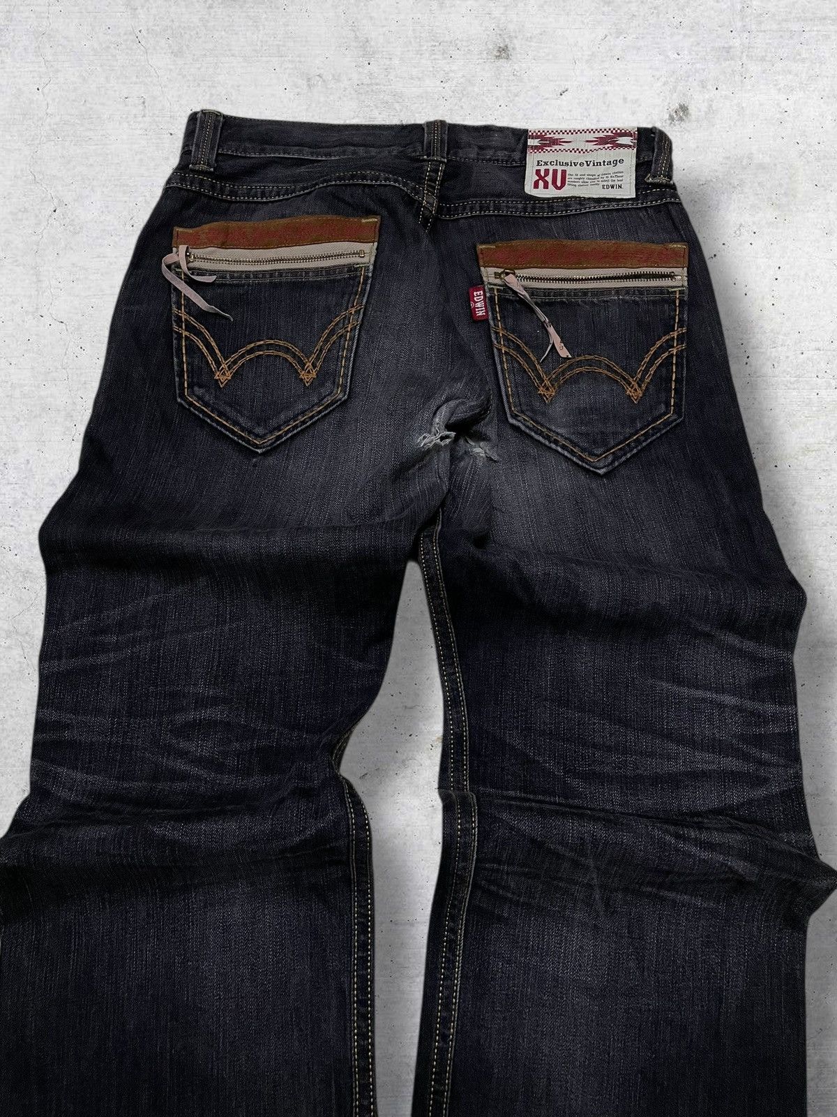 Edwin VINTAGE EDWIN 90S JAPAN DESIGNER WESTERN STYLE RIPPED ASS Size US 32 / EU 48 - 11 Thumbnail
