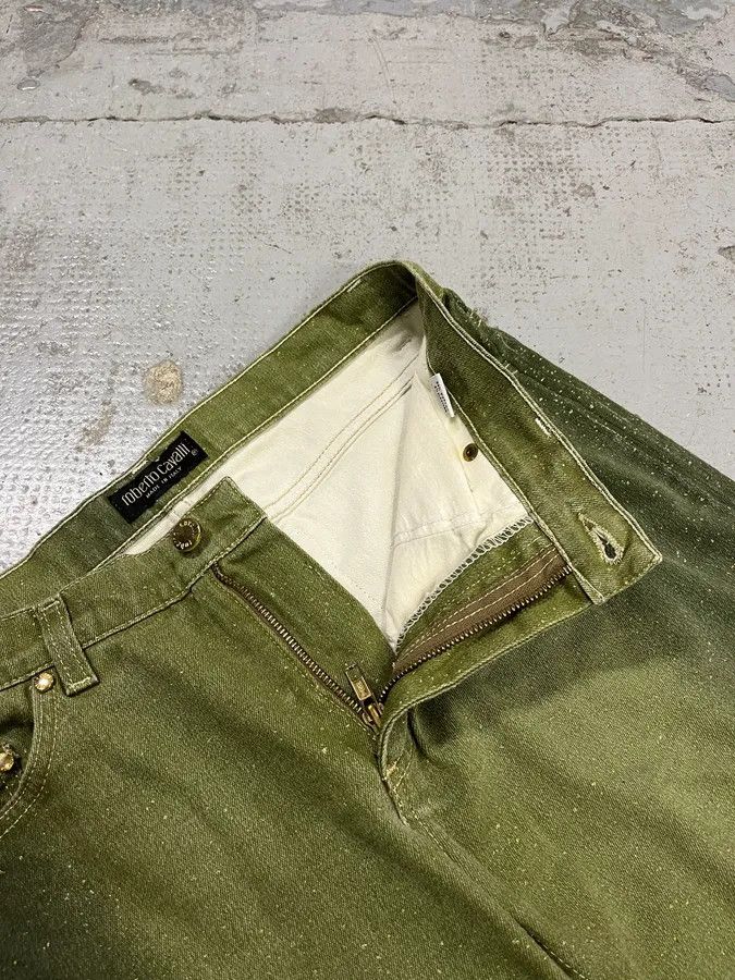 Roberto Cavalli 2000s Roberto Cavalli Gradient Green Glitter Pants Size US 30 / EU 46 - 9 Thumbnail