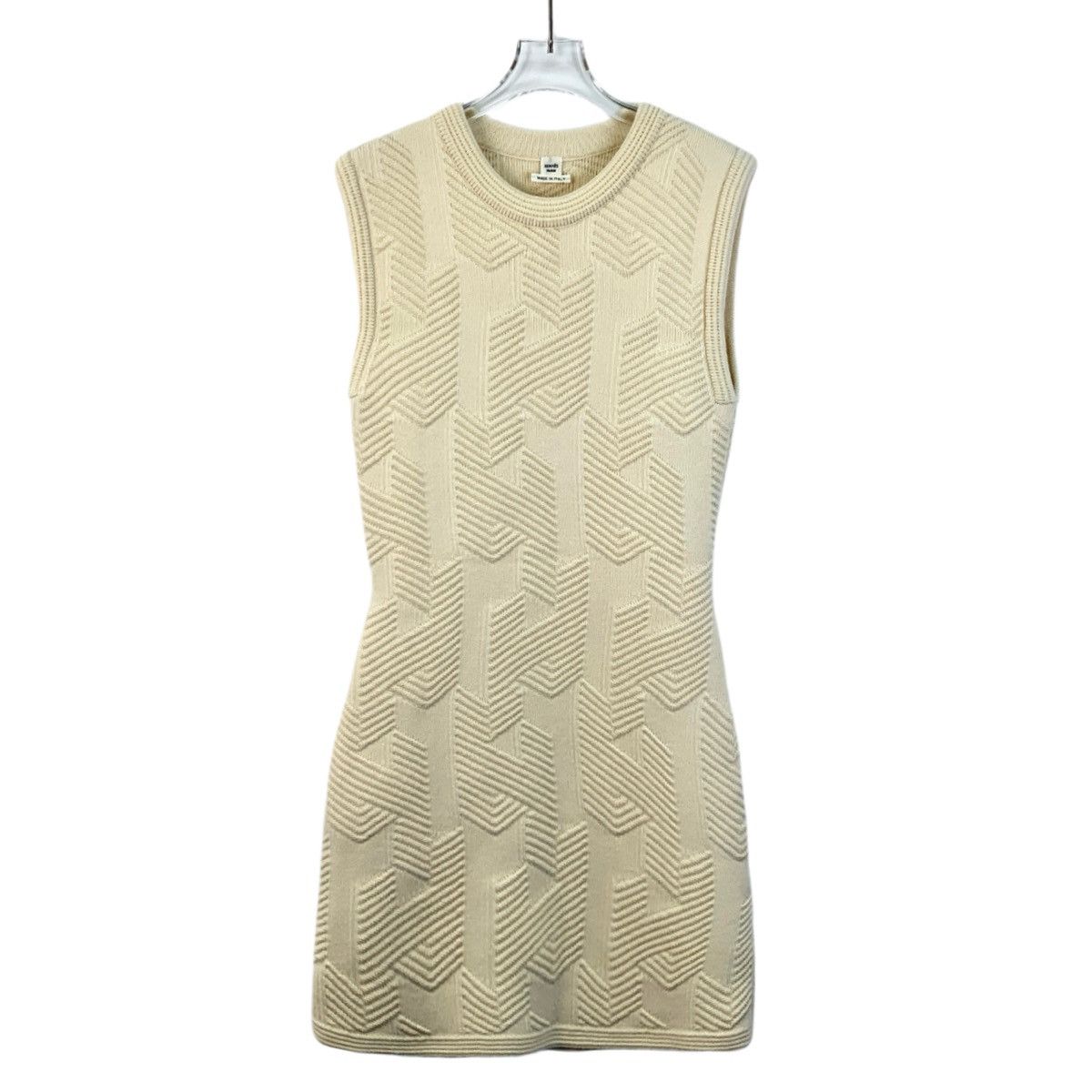 Hermes Hermes Beige Letter Embroidery Sleeveless Knit Dress K26WX Size S / US 4 / IT 40 - 1 Thumbnail