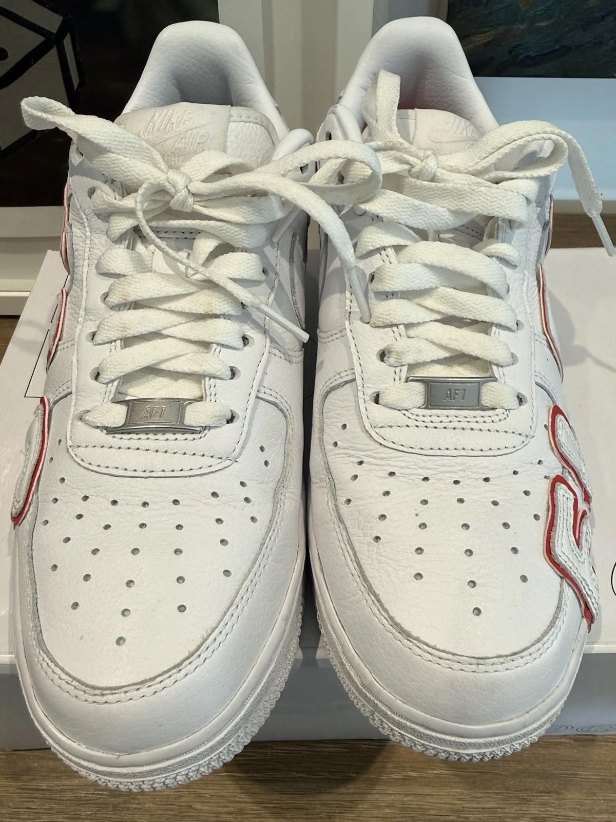 Nike By You Air Force 1 CPFM CK4746-991 Mens 8.5 Sneaker White Leather Shoes‎ CPFM x Nike Air Force 1 Low Premium Size 8 CK4746-991 Red main image 3