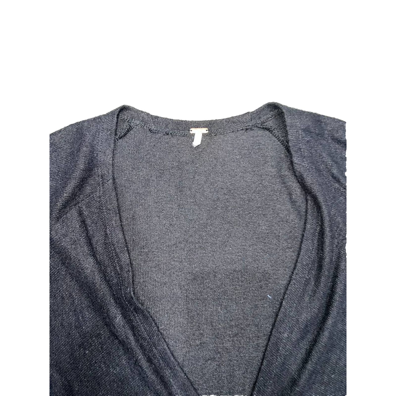 Free People Free People Long V Neck Tie Black Dress Medium A003222 Size M / US 6-8 / IT 42-44 - 4 Thumbnail