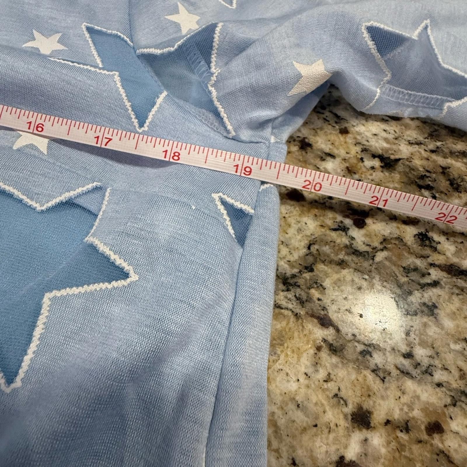 Other Yimeiyi sky blue tunic top embroidered stars Plus SZ XXL Size XXL / US 16-18 / IT 52-54 - 6 Thumbnail