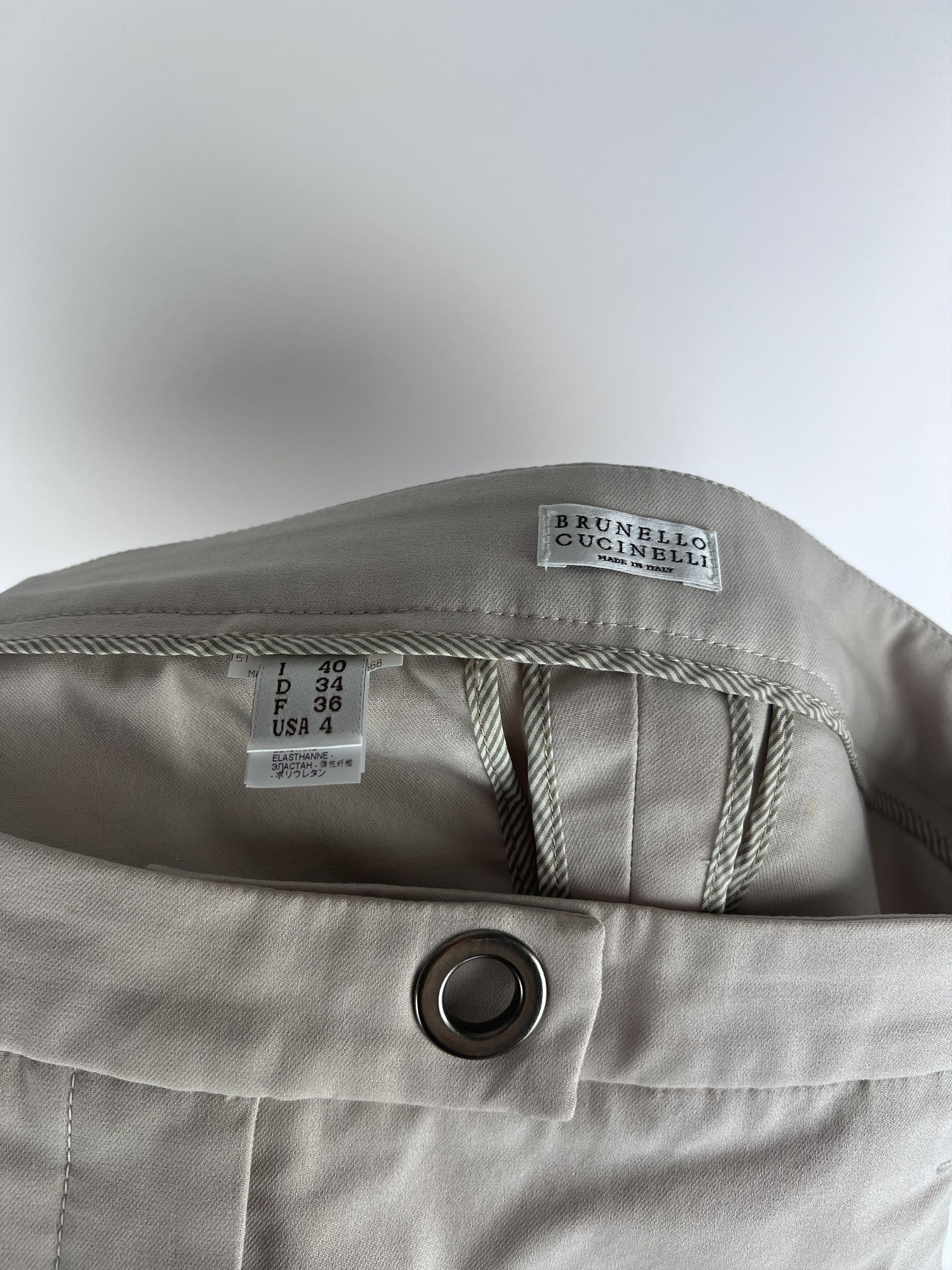 Brunello Cucinelli Brunello Cucinelli Womens Cropped Cotton Pants Size IT40 Size 27" / US 4 / IT 40 - 4 Thumbnail