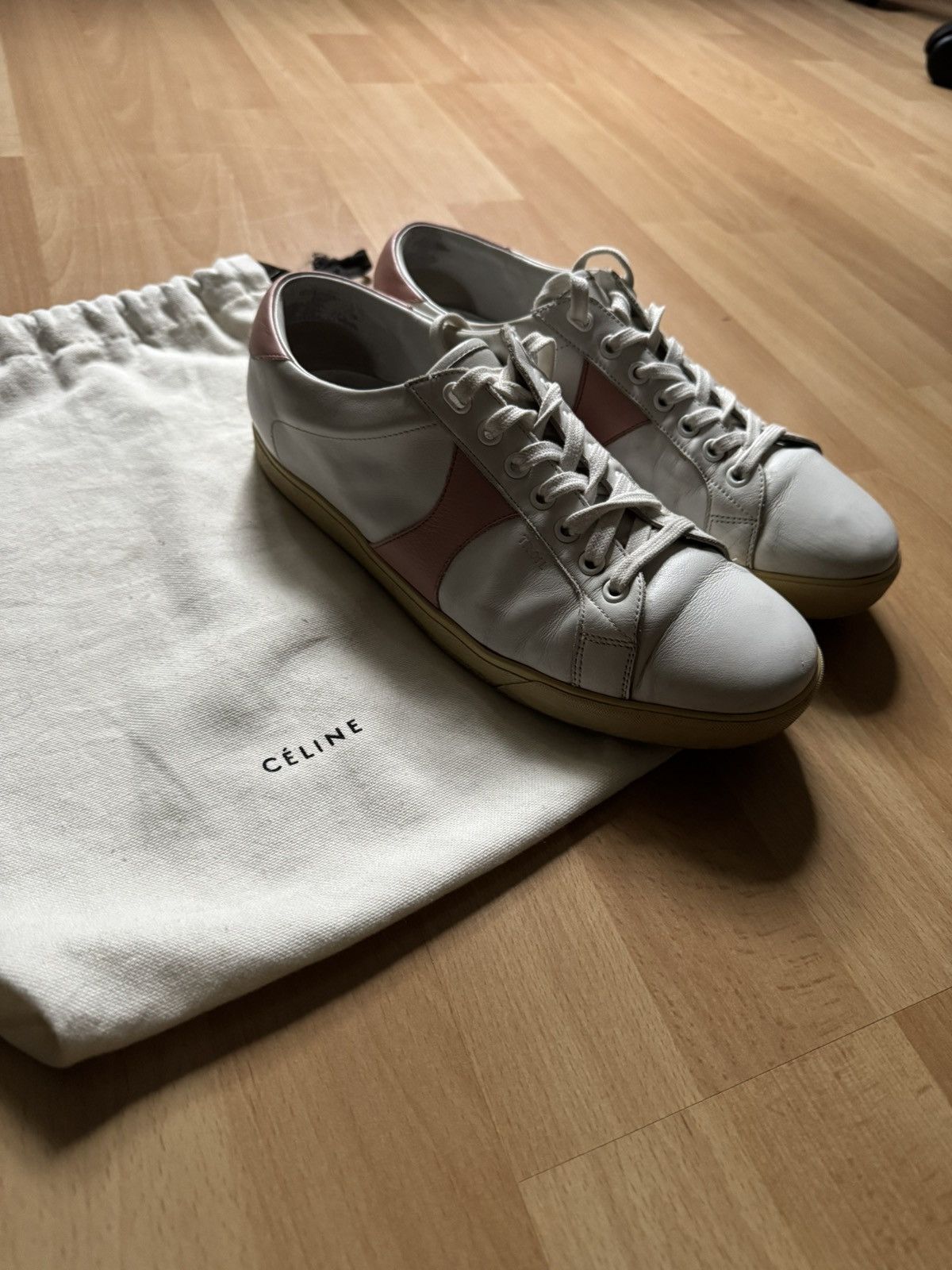 Celine × Hedi Slimane Celine Triomphe TR01L White Leather Low Tops