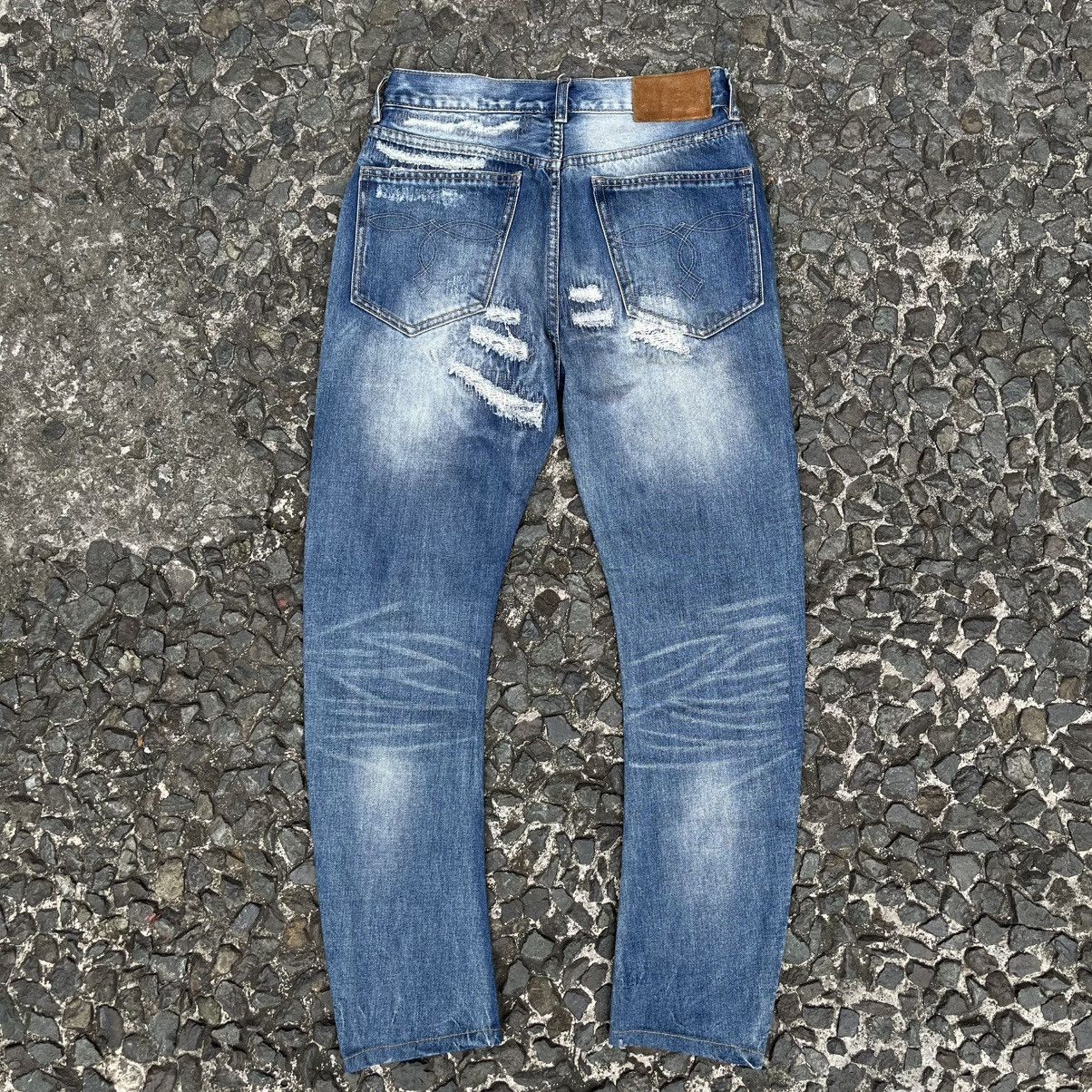 RRL Ralph Lauren Vintage Double RL Cut 528 Slim Boot Distressed Denim Size US 31 - 14 Thumbnail