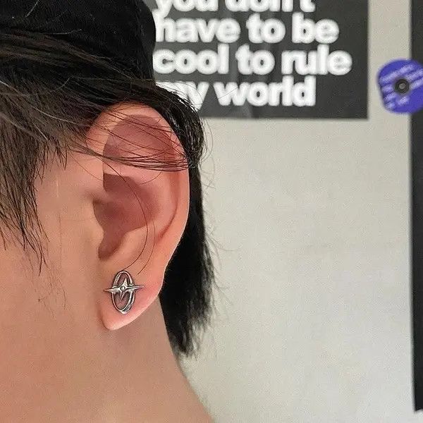 Jewelry Kusuno x Fumie Fashion Oval Titanium Stud Earrings Size ONE SIZE - 4 Thumbnail