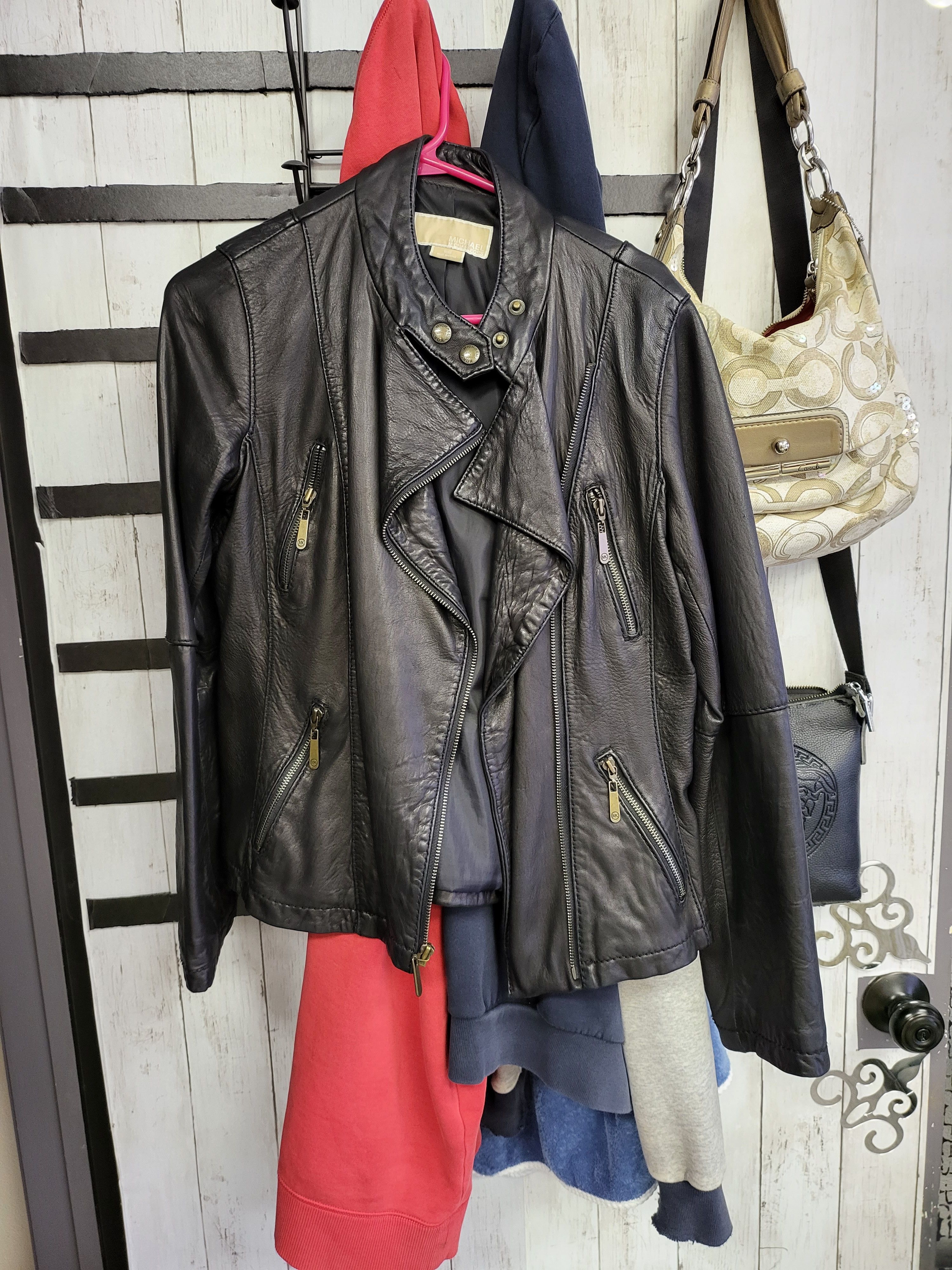 Michael Kors MICHAEL KORS BLACK LEATHER JACKET Size M / US 6-8 / IT 42-44 - 3 Thumbnail