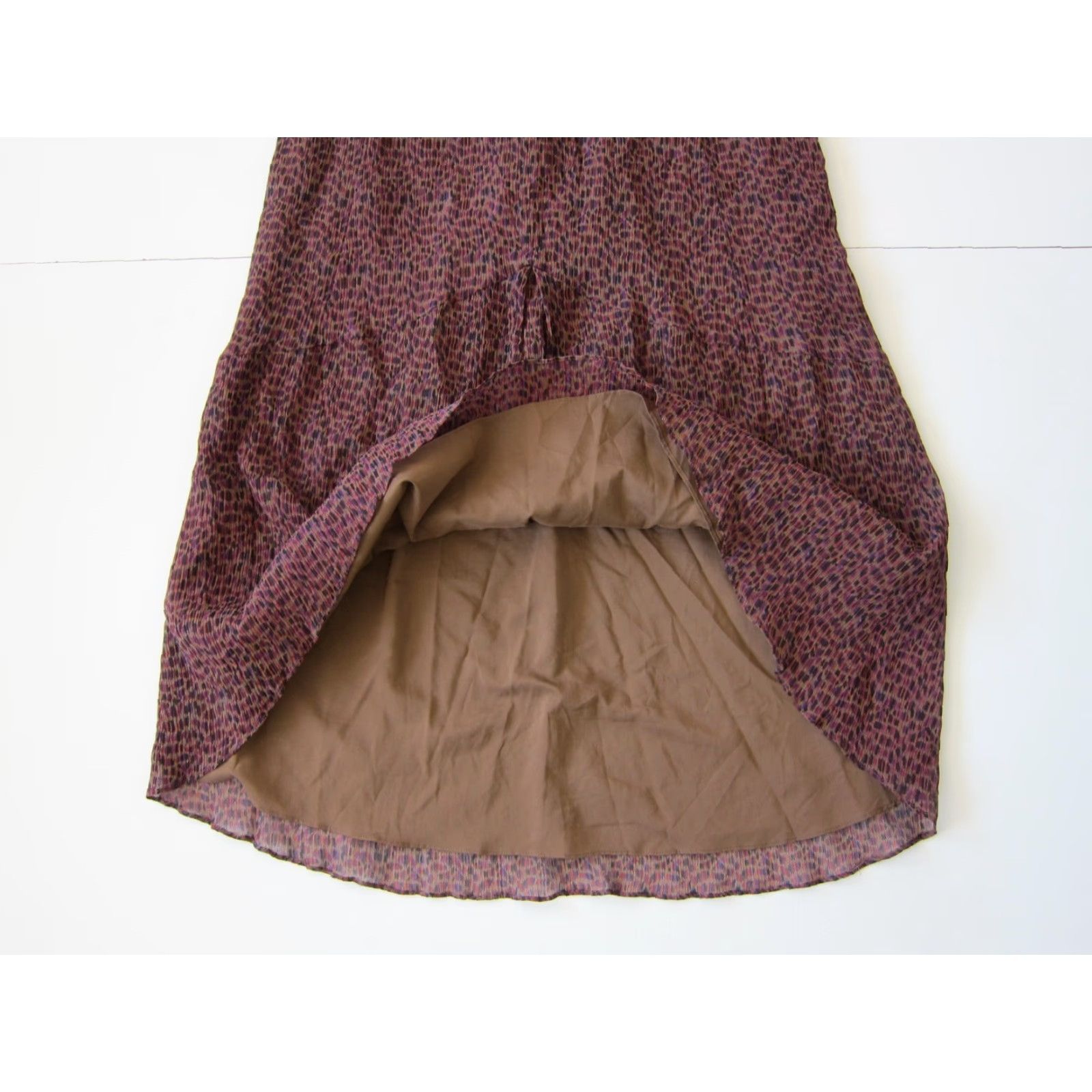 Vintage VINTAGE Broadway & Broome Madewell Brown Purple Silk Empire Tank Sun Sheath Dress 10 Size L / US 10 / IT 46 - 7 Thumbnail