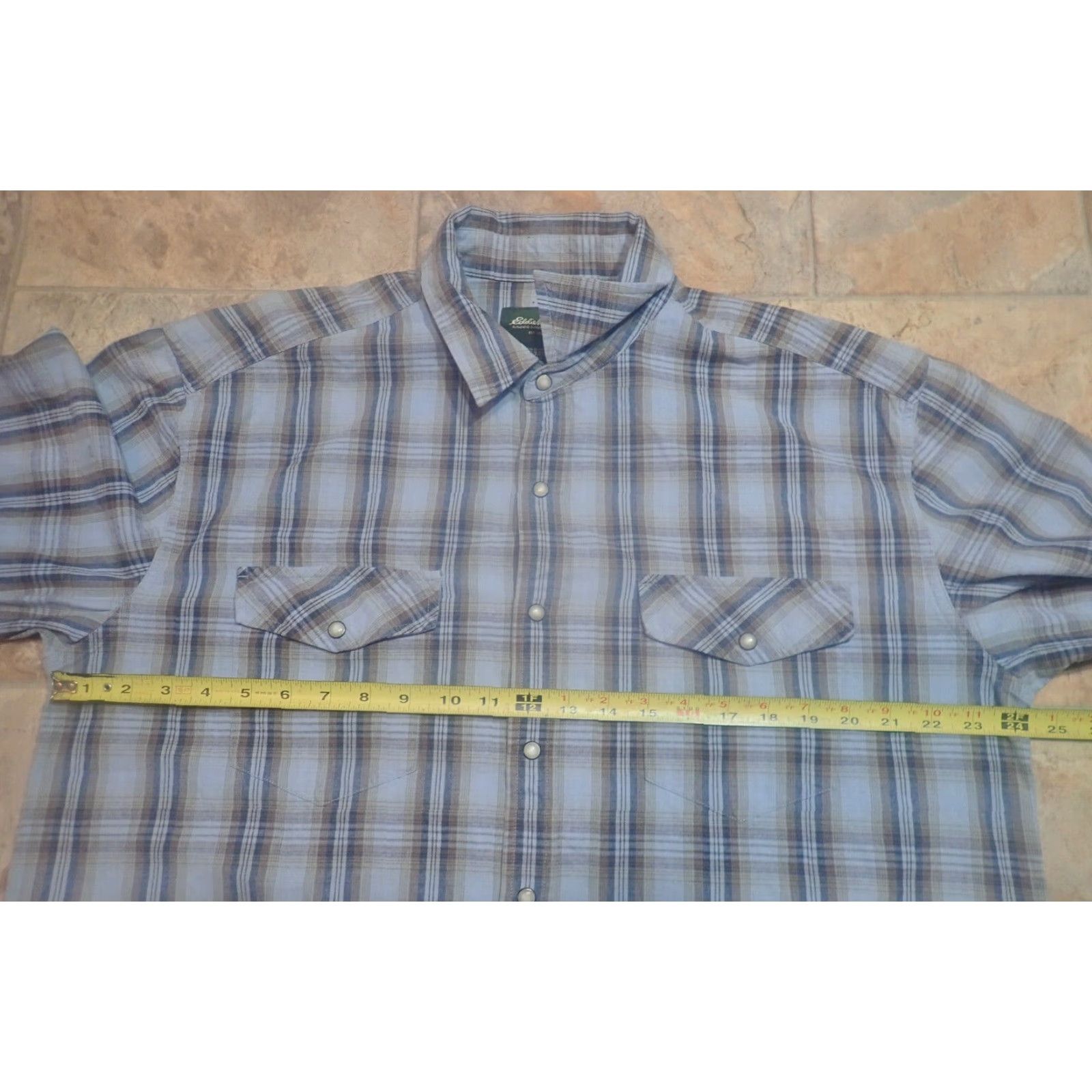 Eddie Bauer VINTAGE Eddie Bauer Men's Long Sleeve Western Plaid Shirt Size Large Cotton Flannel Pearl Snaps 90s Theme Mens Size US L / EU 52-54 / 3 - 7 Thumbnail