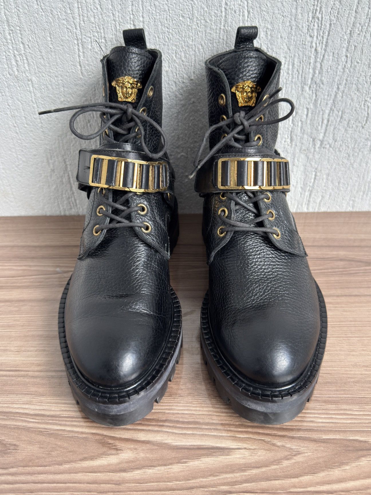 Versace ❗️🔥Medusa logo strapped combat boots Size US 7.5 / EU 40-41 - 6 Thumbnail