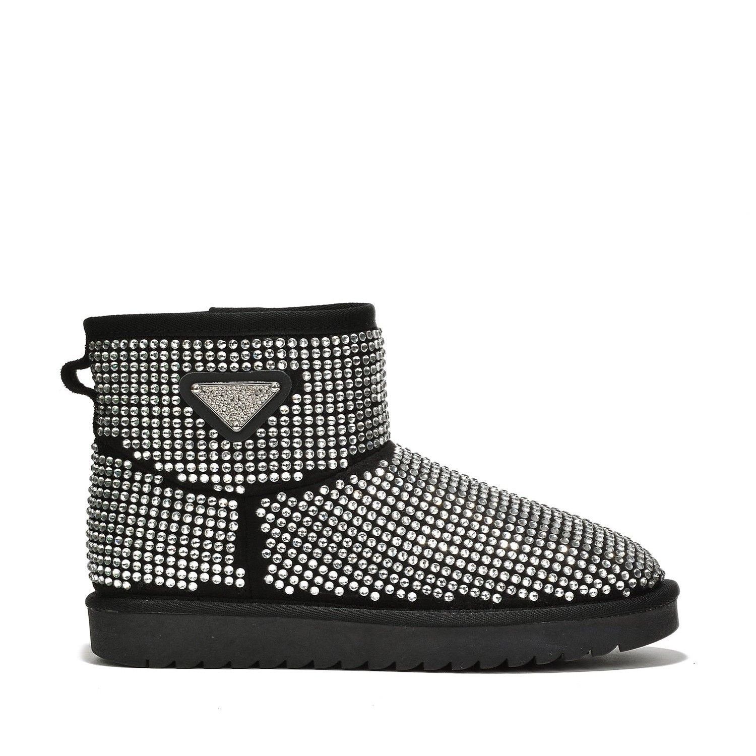 Other Twinkle Faux Fur Lined Slip On Winter Ankle Boots Black Irid Size US 8 / IT 38 - 3 Thumbnail