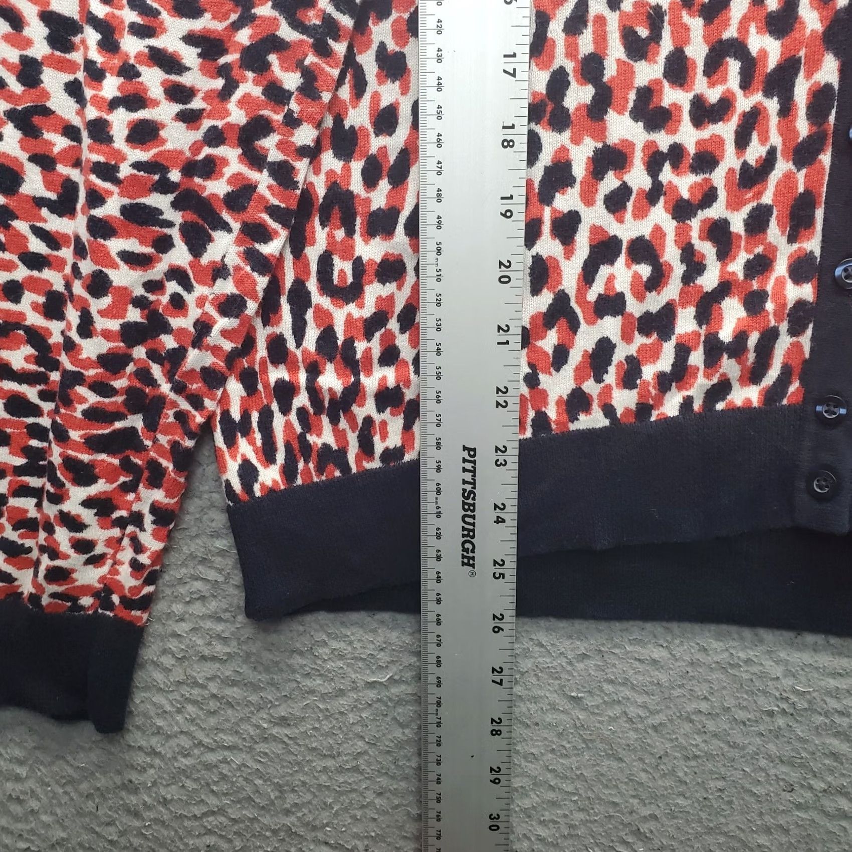 Tommy Hilfiger Tommy Hilfiger Womens XL Cardigan Sweater Multicolor Animal Print Knit Round Neck Zipless Knitwear Size XL / US 12-14 / IT 48-50 - 3 Thumbnail