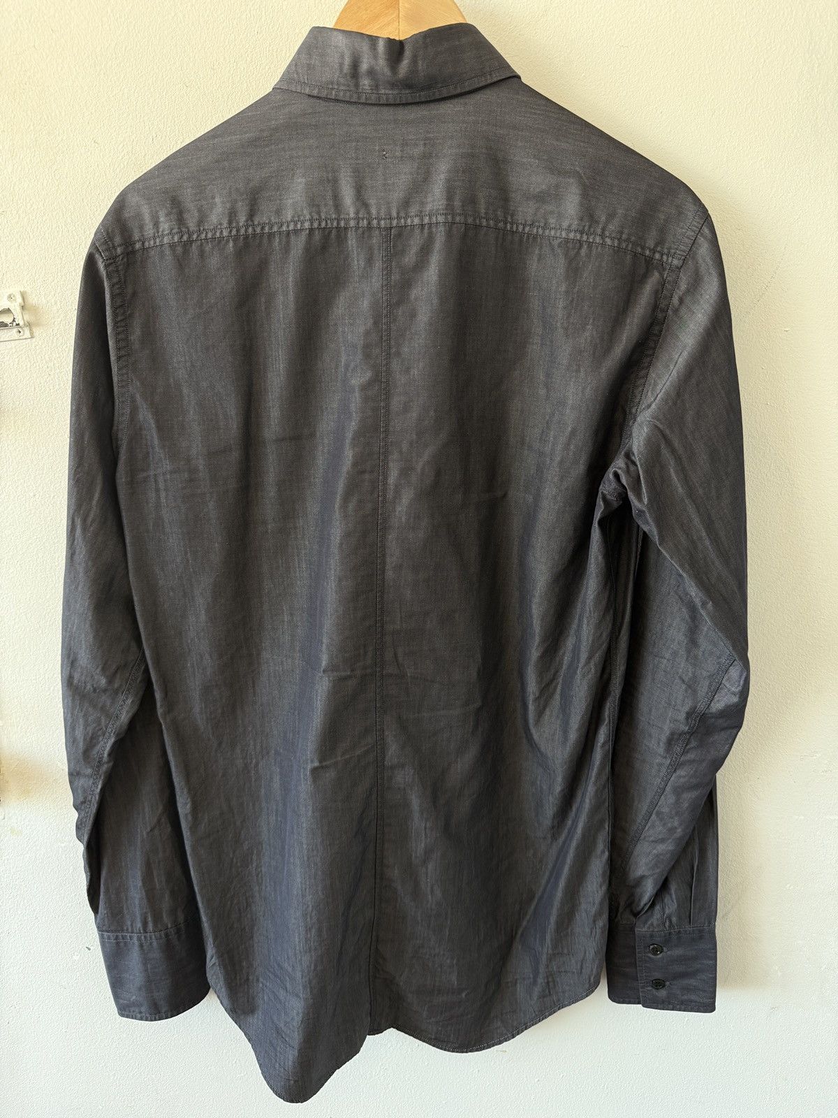 Saint Laurent Paris Rive Gauche by Hedi Slimane Cotton Dress Shirt Size US M / EU 48-50 / 2 - 3 Thumbnail