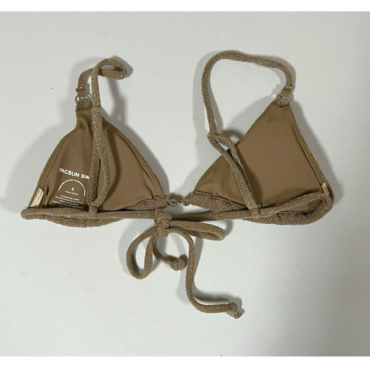 Pacsun × Vintage PacSun Beige Tan Bikini Top Swimwear Bathing Suit Size S 🤎✨ Size S / US 4 / IT 40 - 3 Thumbnail