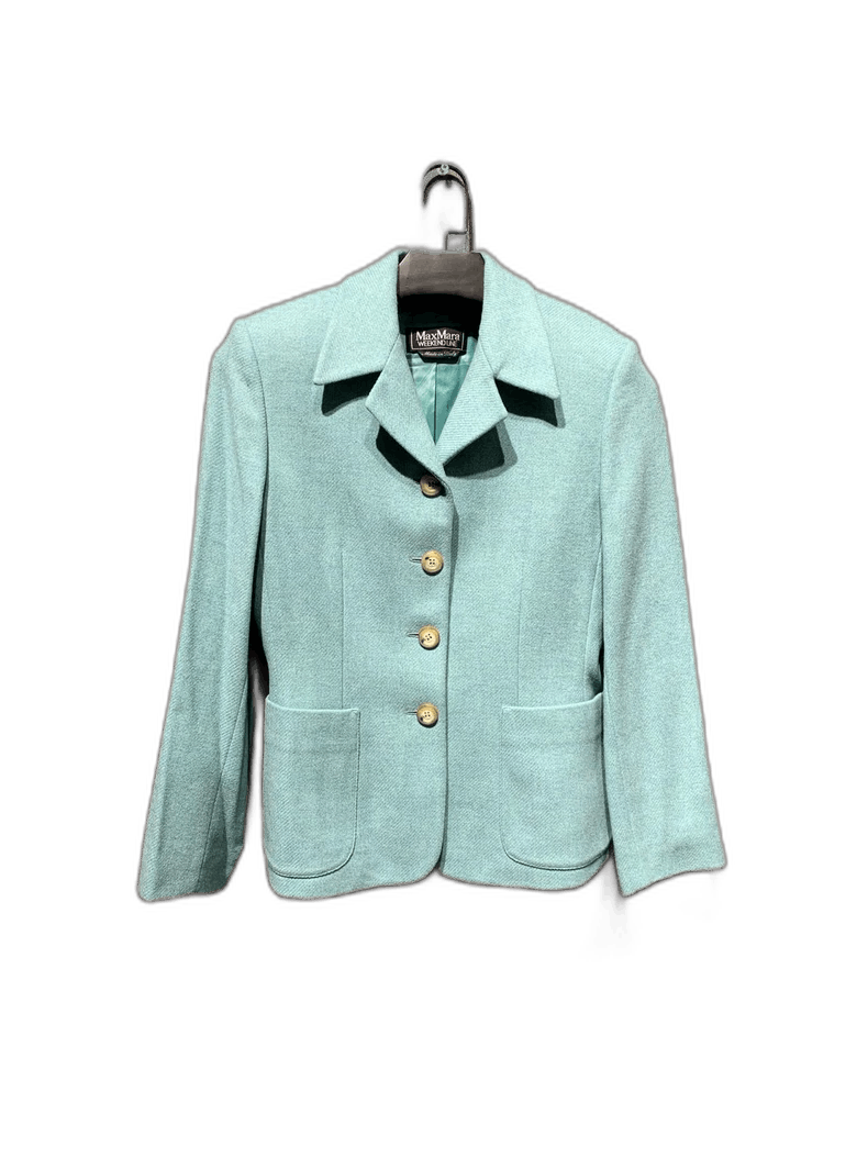 Max Mara Maxmara Lake water blue top Size US L / EU 52-54 / 3 - 1 Thumbnail