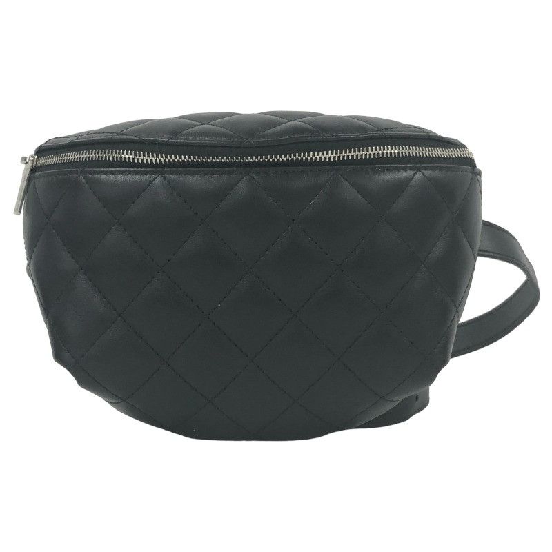 image of Chanel Body Bag Hardware Lambskin Black Silver, Women's