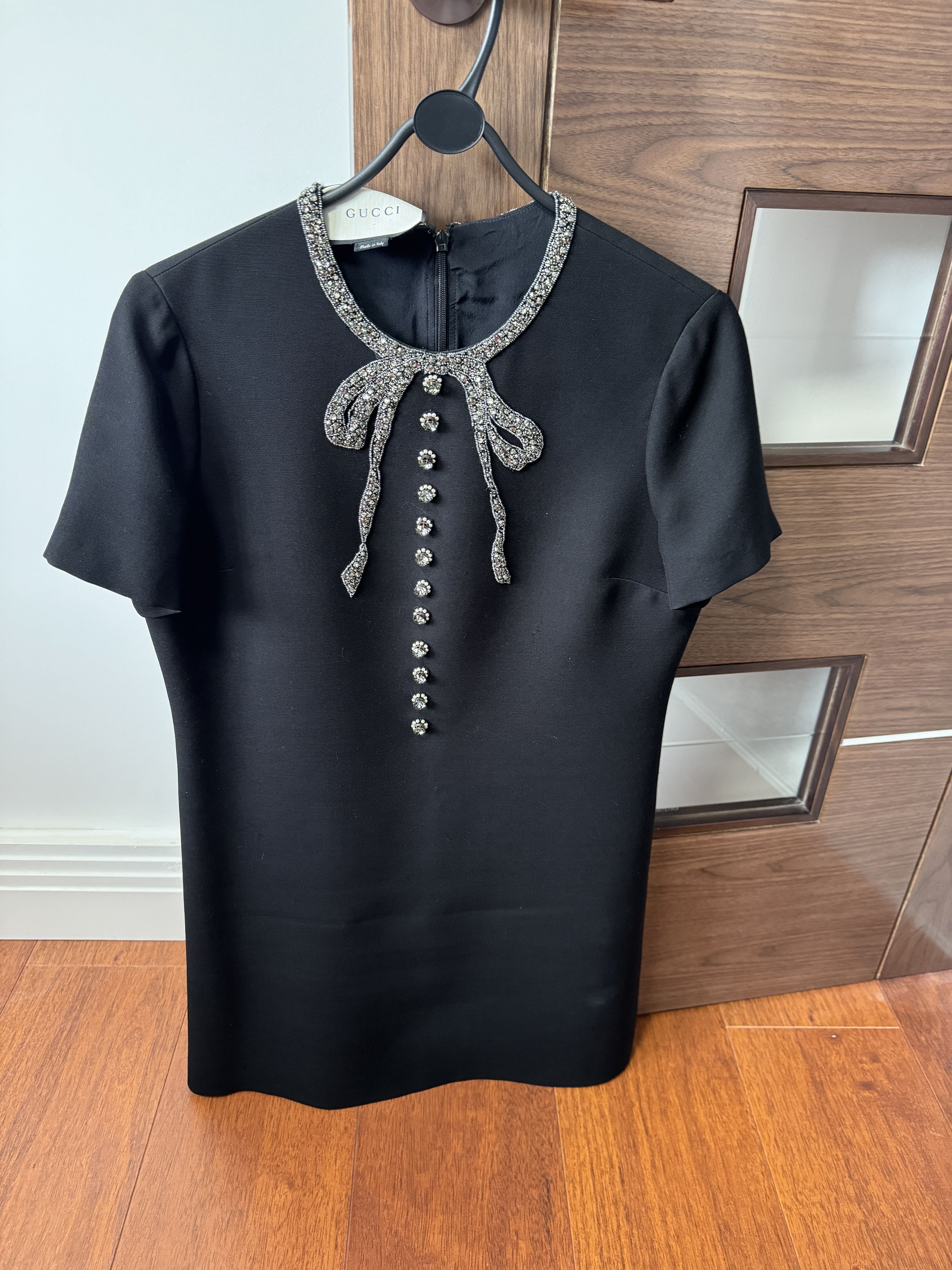 Gucci Stunning Alessandro Michele Black and Silver Diamante Dress Size M / US 6-8 / IT 42-44 - 2 Thumbnail