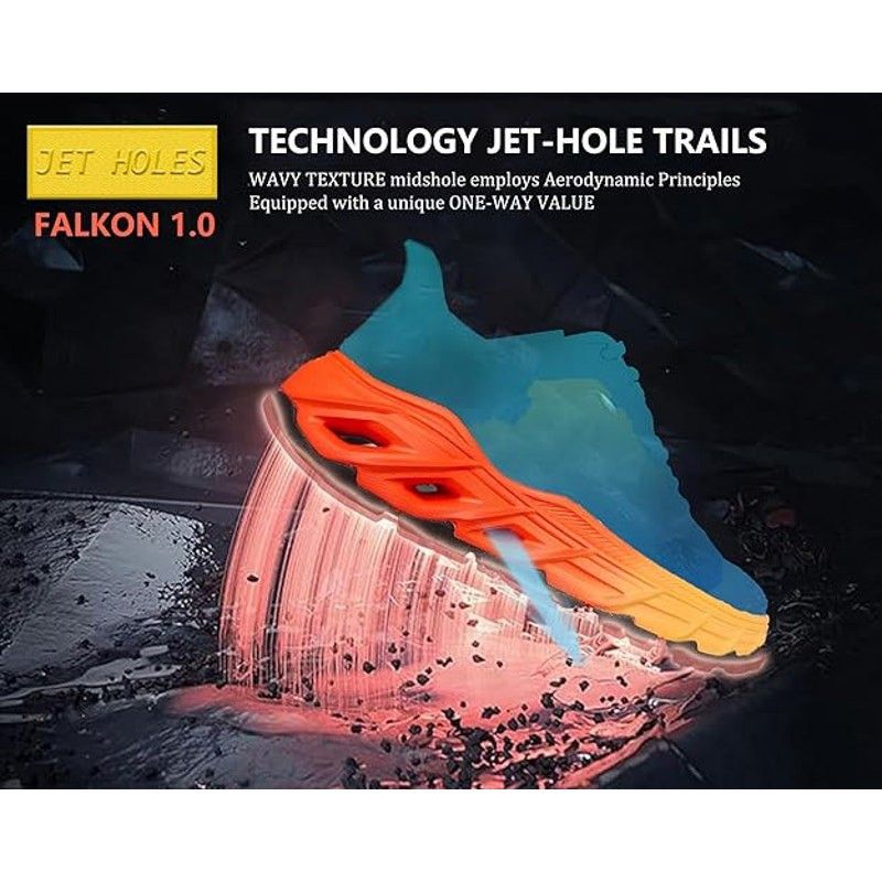 Other HQHemo Mens Size 10 FALKON Red Orange Trail Running Shoes Size US 10 / EU 43 - 2 Thumbnail