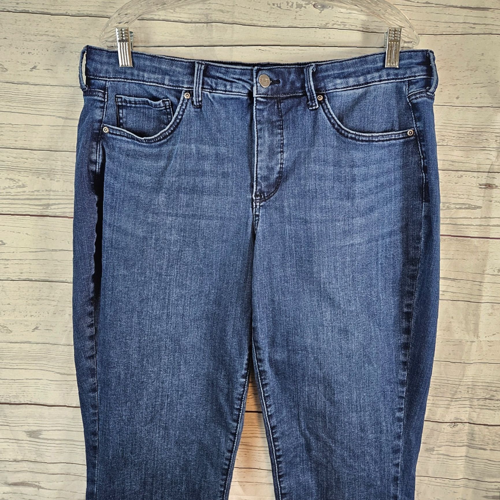 NYDJ NYDJ Curves 360 Womens Cropped Jeans Size 16 Blue High Rise Cotton Blend Denim 20in Inseam Size 38" / US 16 / IT 52 - 2 Thumbnail