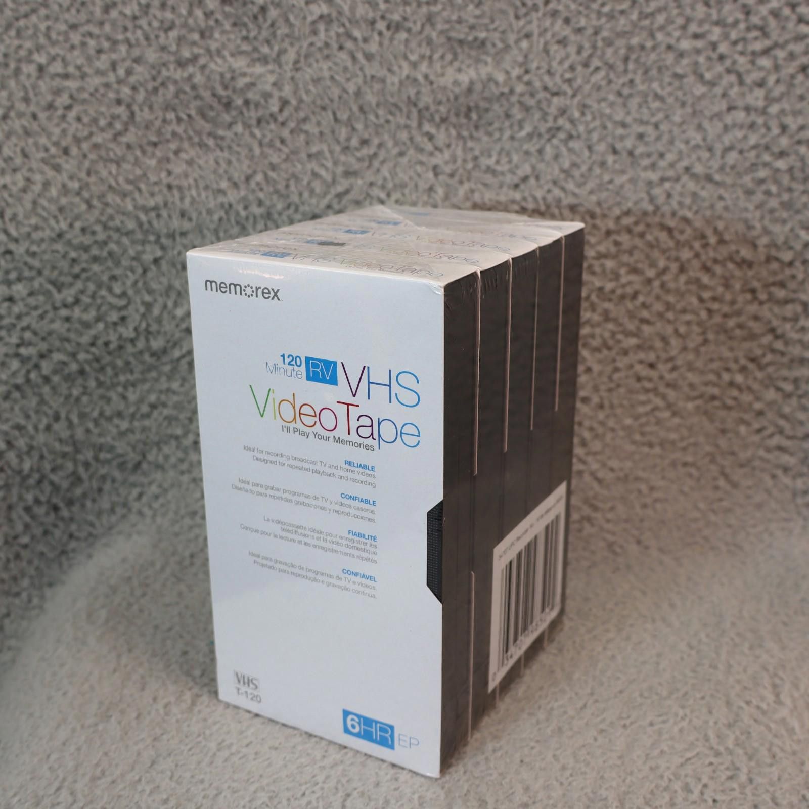 Other Pack 5 Memorex 120 Minutes VHS RV Blank Video Tapes Sealed Size ONE SIZE - 2 Thumbnail