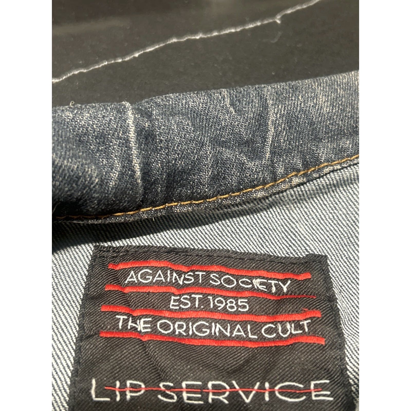 Lip Service Lip Service Denim Jacket Blue M Goth Distressed Med Navy? Size M / US 6-8 / IT 42-44 - 3 Thumbnail